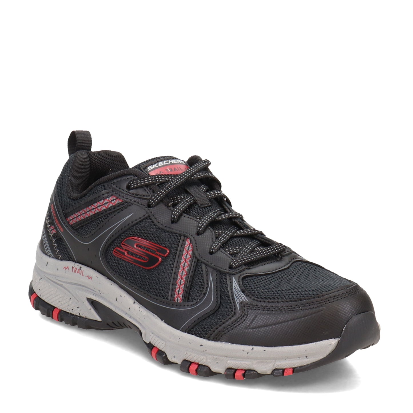 Peltz Shoes Men's Skechers Hillcrest - Vast Adventure Walking Shoe Black/Red 237266-BKRD