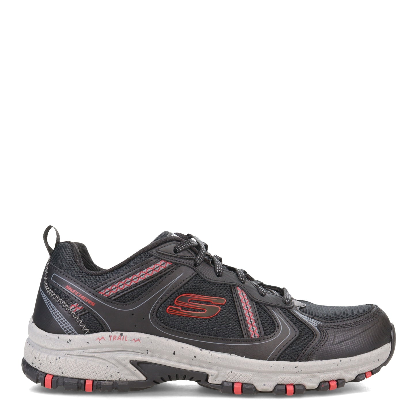 Peltz Shoes Men's Skechers Hillcrest - Vast Adventure Walking Shoe Black/Red 237266-BKRD