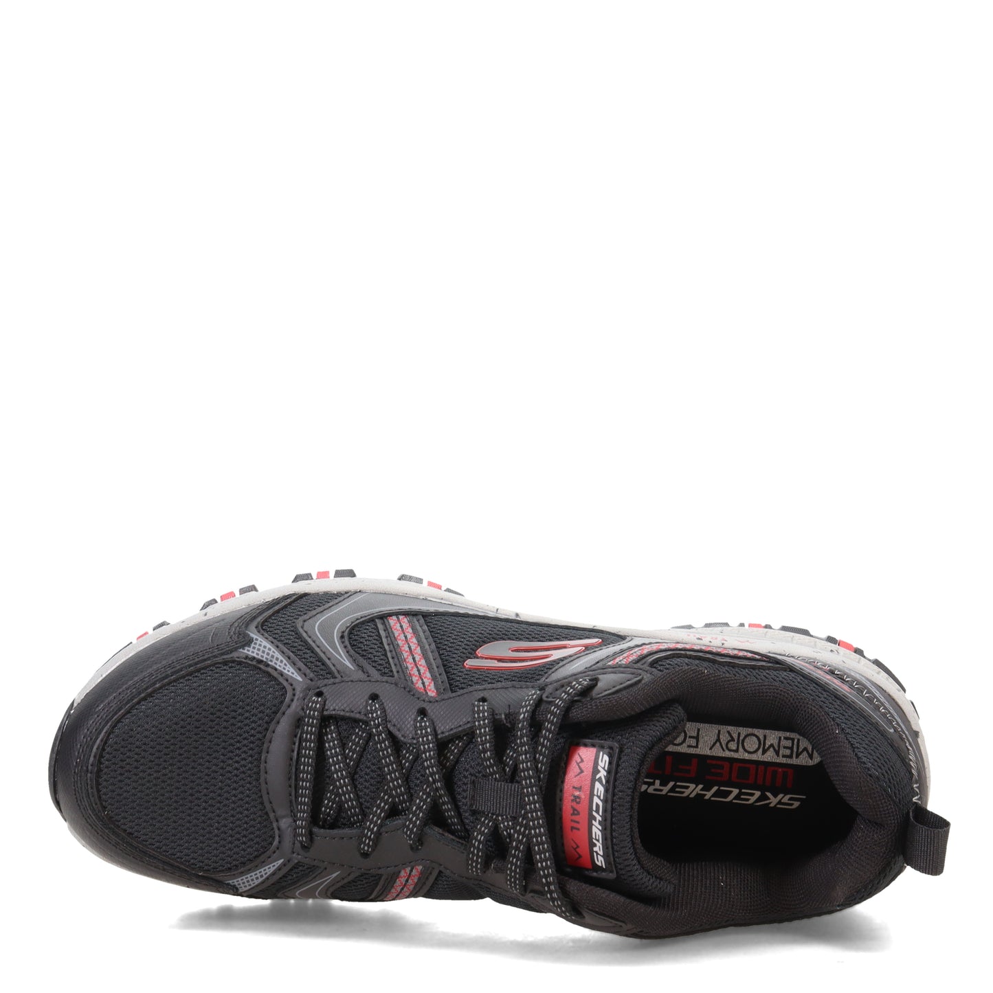 Peltz Shoes Men's Skechers Hillcrest - Vast Adventure Walking Shoe Black/Red 237266-BKRD
