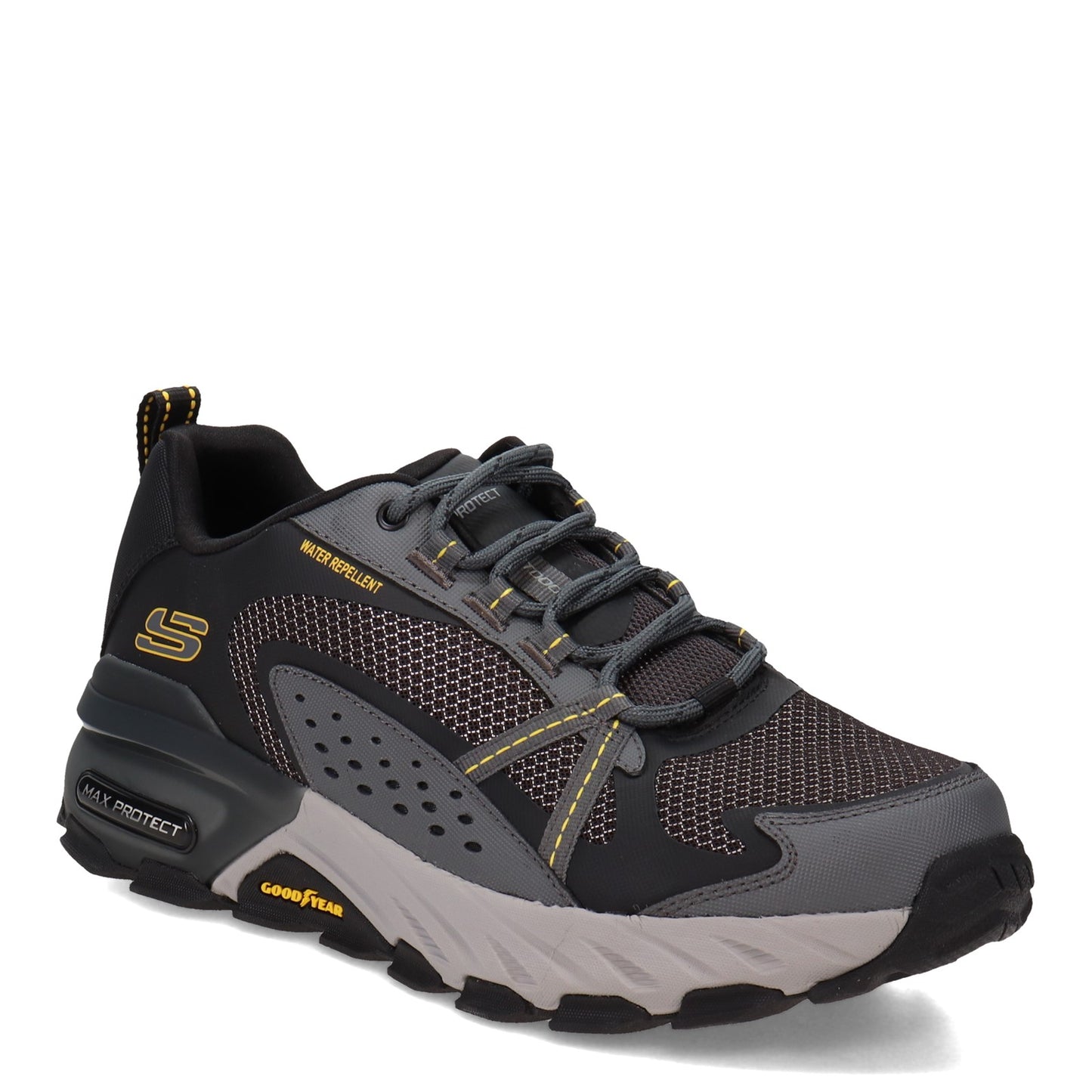 Peltz Shoes Men's Skechers Max Protect Hiking Shoe - Wide Width Black/Charcoal 237303W-BKCC