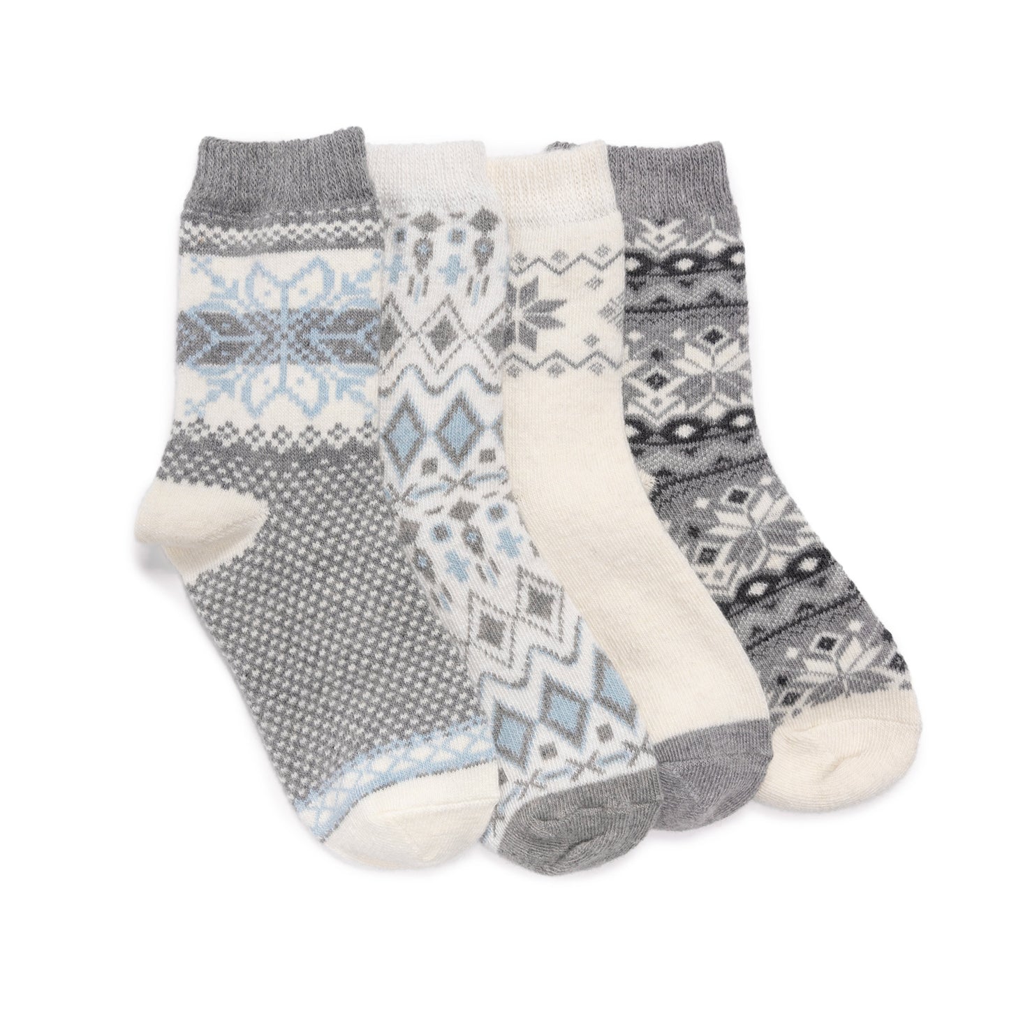 Peltz Shoes Women's Muk Luks Holiday Boot Socks – 4 Pair BLUE/GREY 2400006961