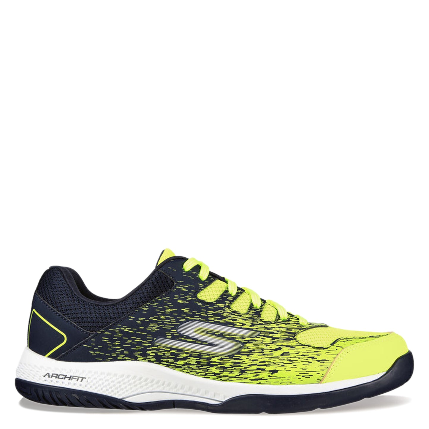Peltz Shoes Men's Skechers Relaxed Fit: Viper Court - Pickleball Shoe - Wide Width YELLOW BLUE 246070WW-YLNV