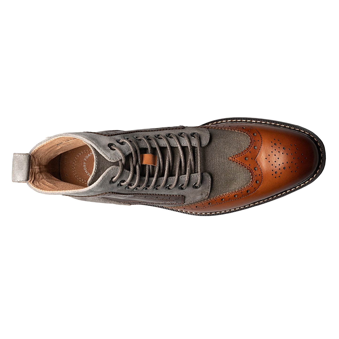 Peltz Shoes Men's Stacy Adams Finnegan Wingtip Lace Up Boot COGNAC 25427-229