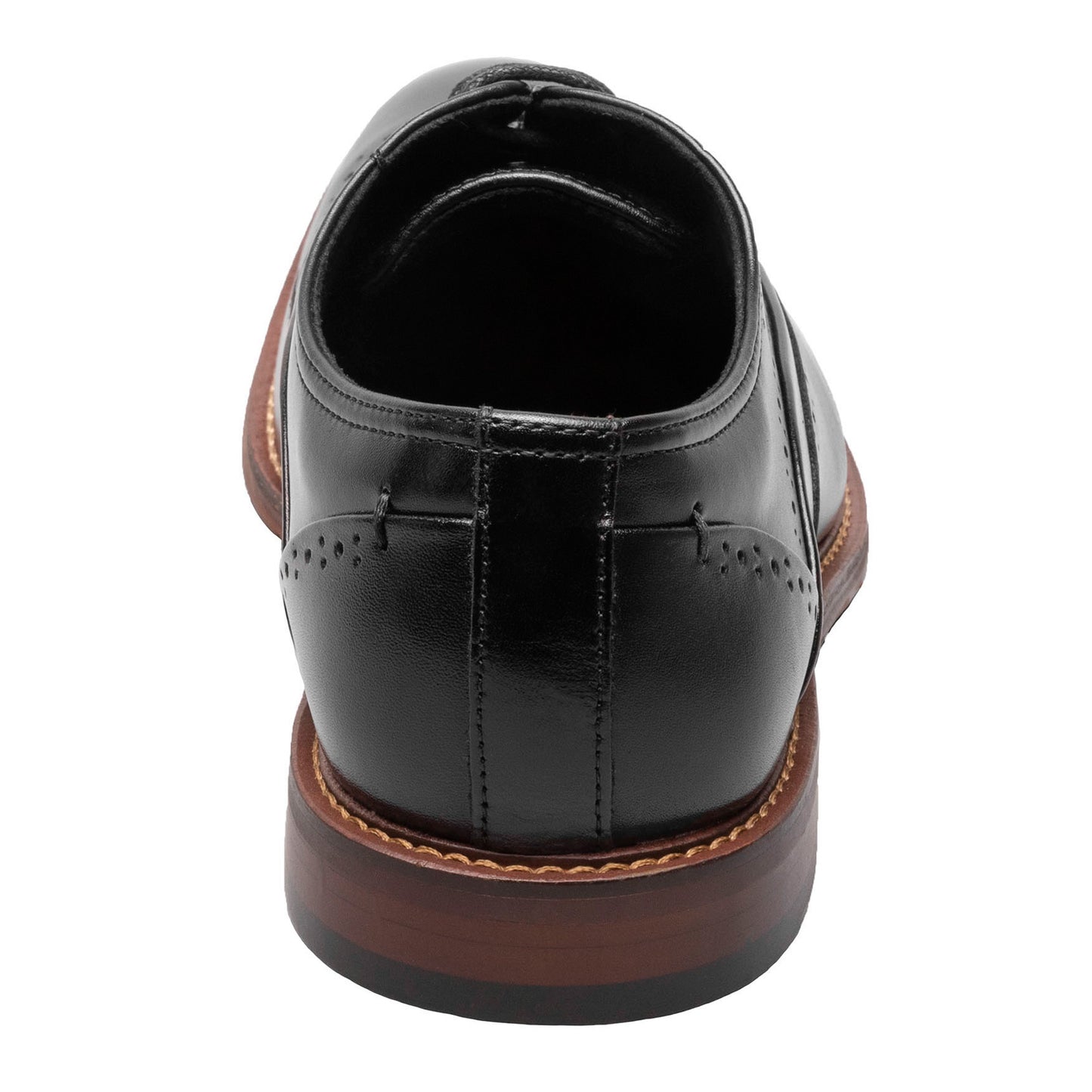 Peltz Shoes Men's Stacy Adams Macarthur Wingtip Oxford BLACK POLISHED 25489-005