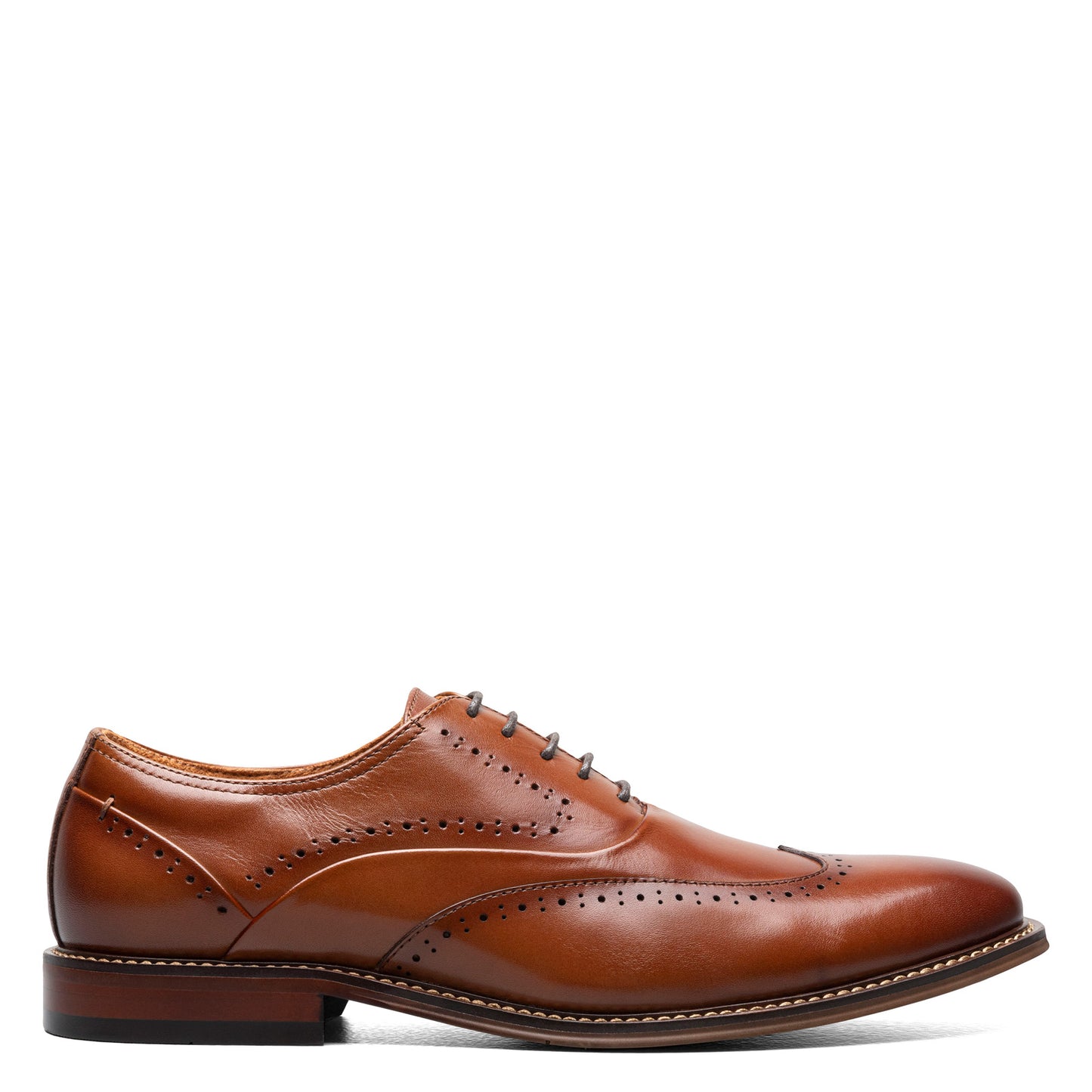 Peltz Shoes Men's Stacy Adams Macarthur Wingtip Oxford COGNAC 25489-221