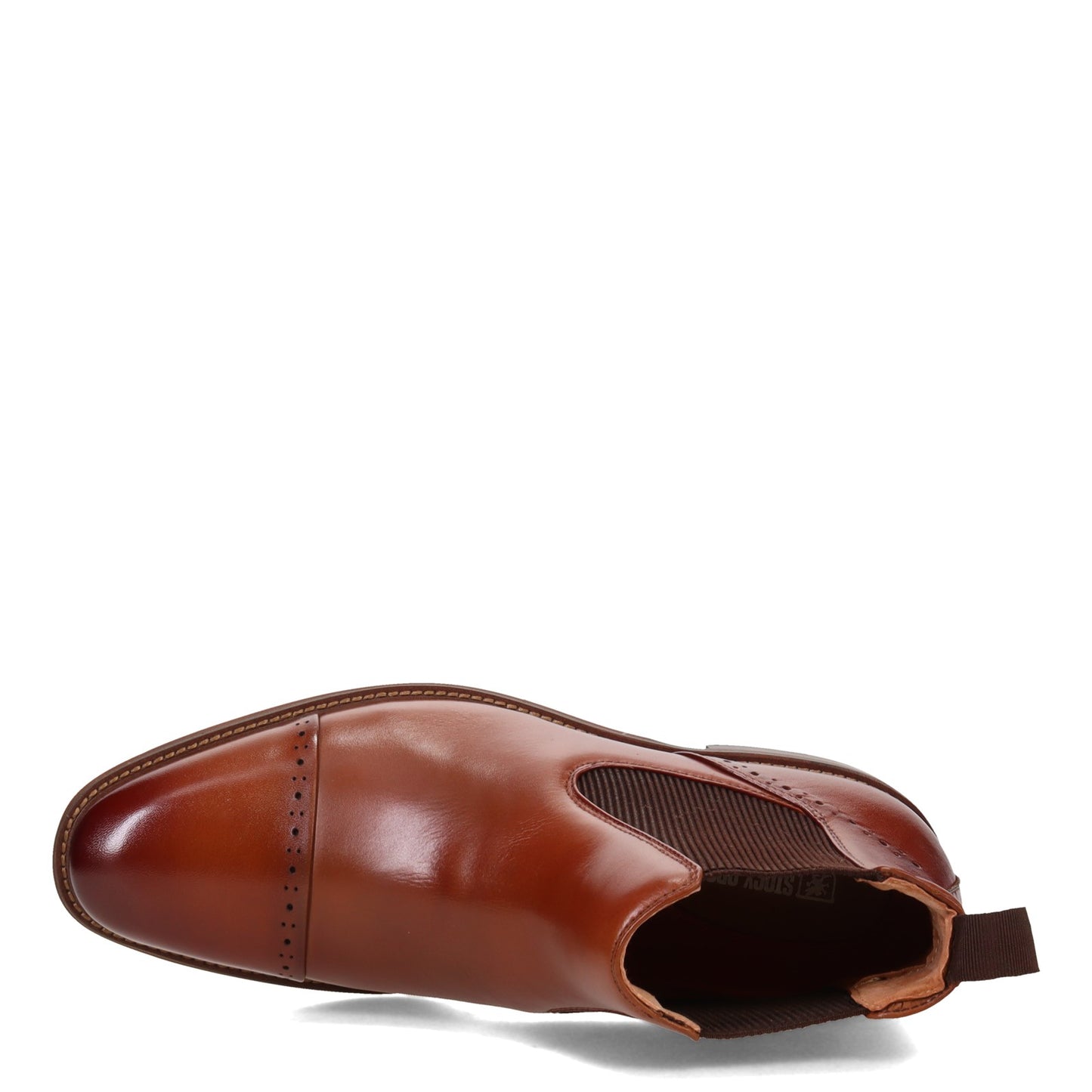 Peltz Shoes Men's Stacy Adams Maury Cap Toe Chelsea Boot COGNAC 25492-221