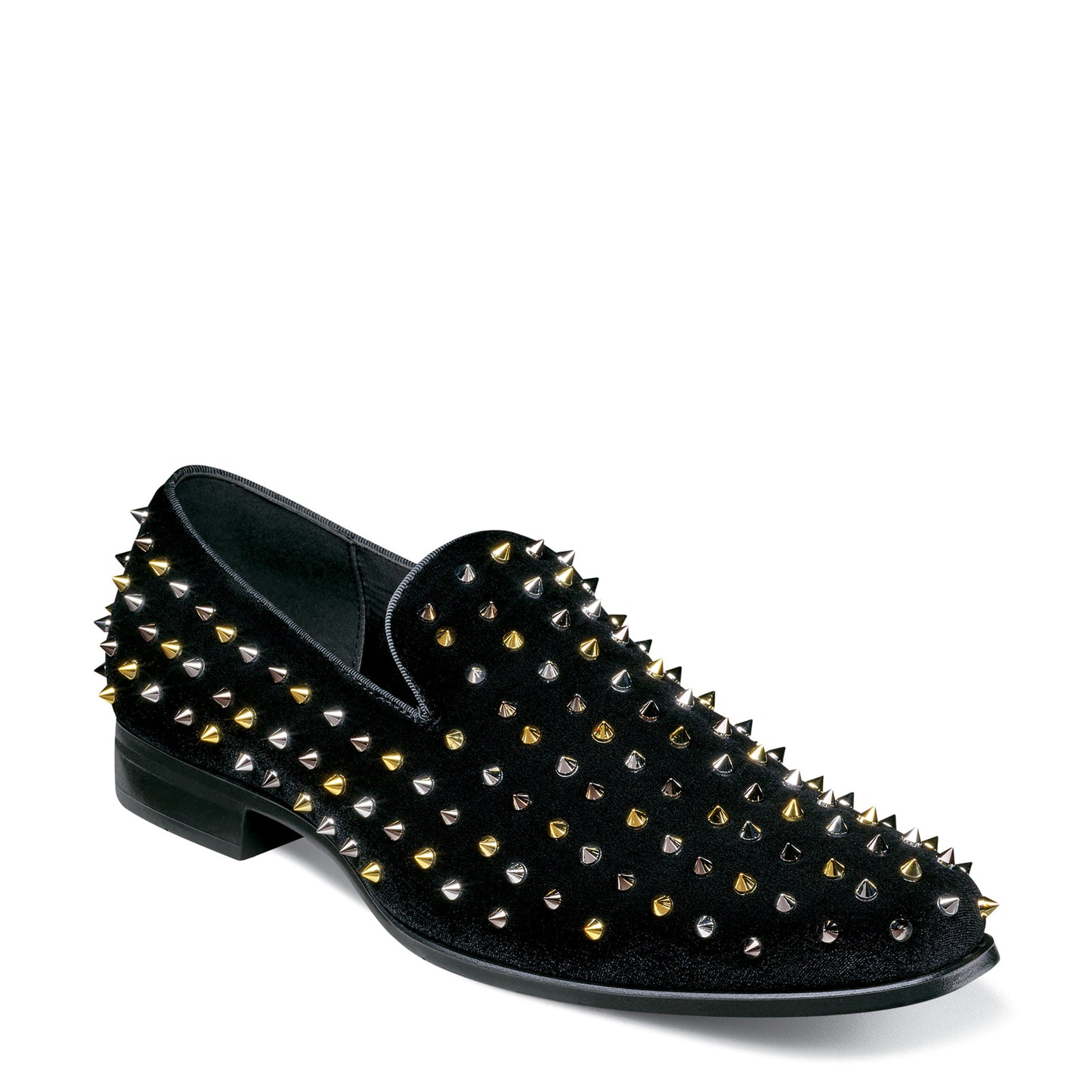 Peltz Shoes Men's Stacy Adams Spire Loafer Black Silver 25532-042