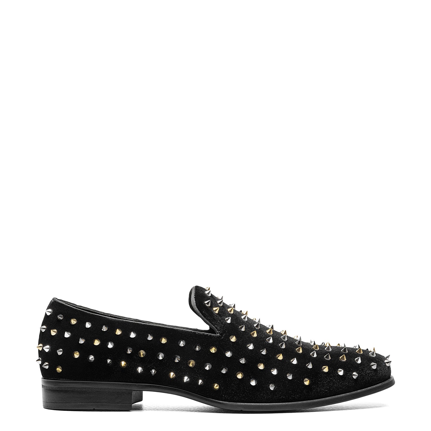 Peltz Shoes Men's Stacy Adams Spire Loafer Black Silver 25532-042