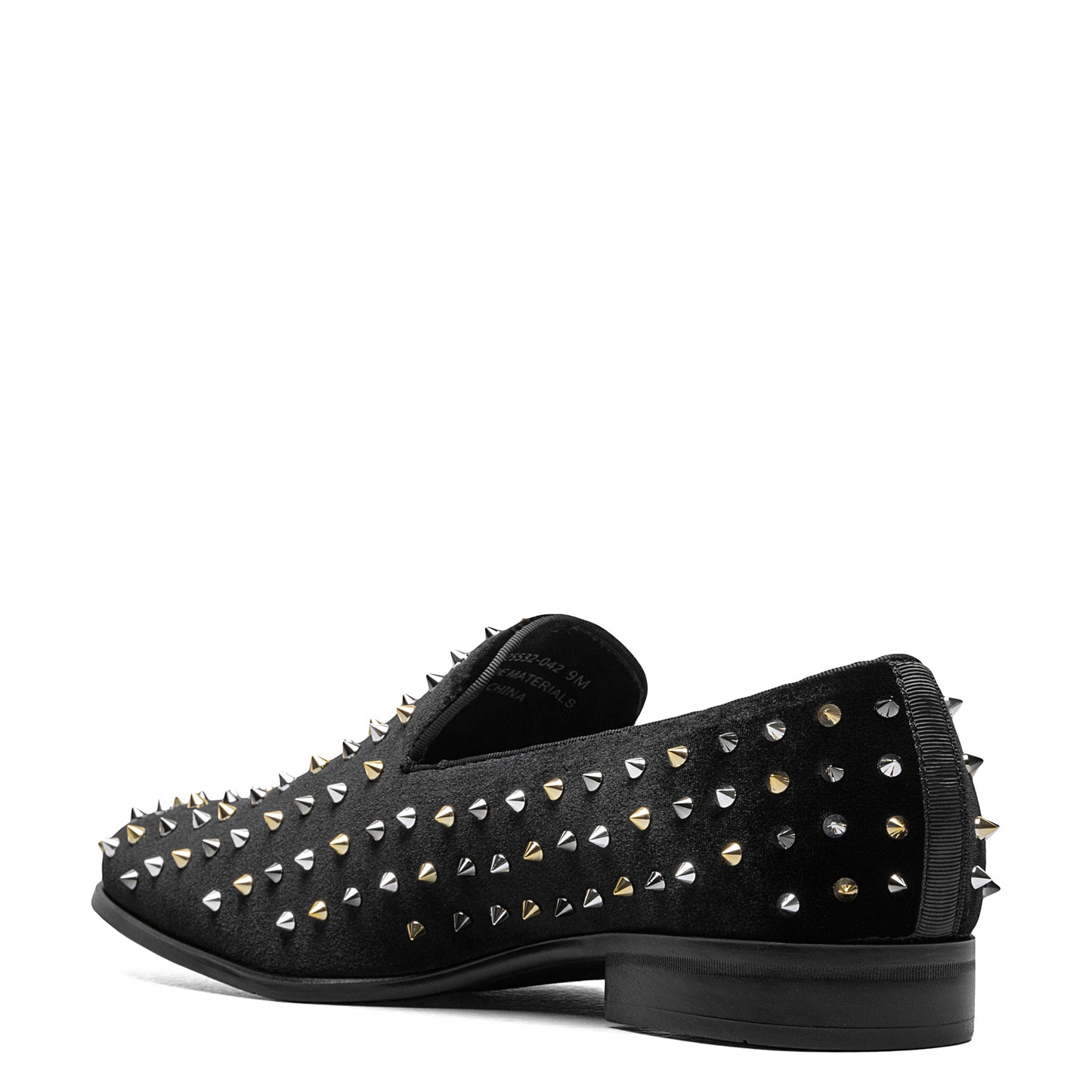 Peltz Shoes Men's Stacy Adams Spire Loafer Black Silver 25532-042