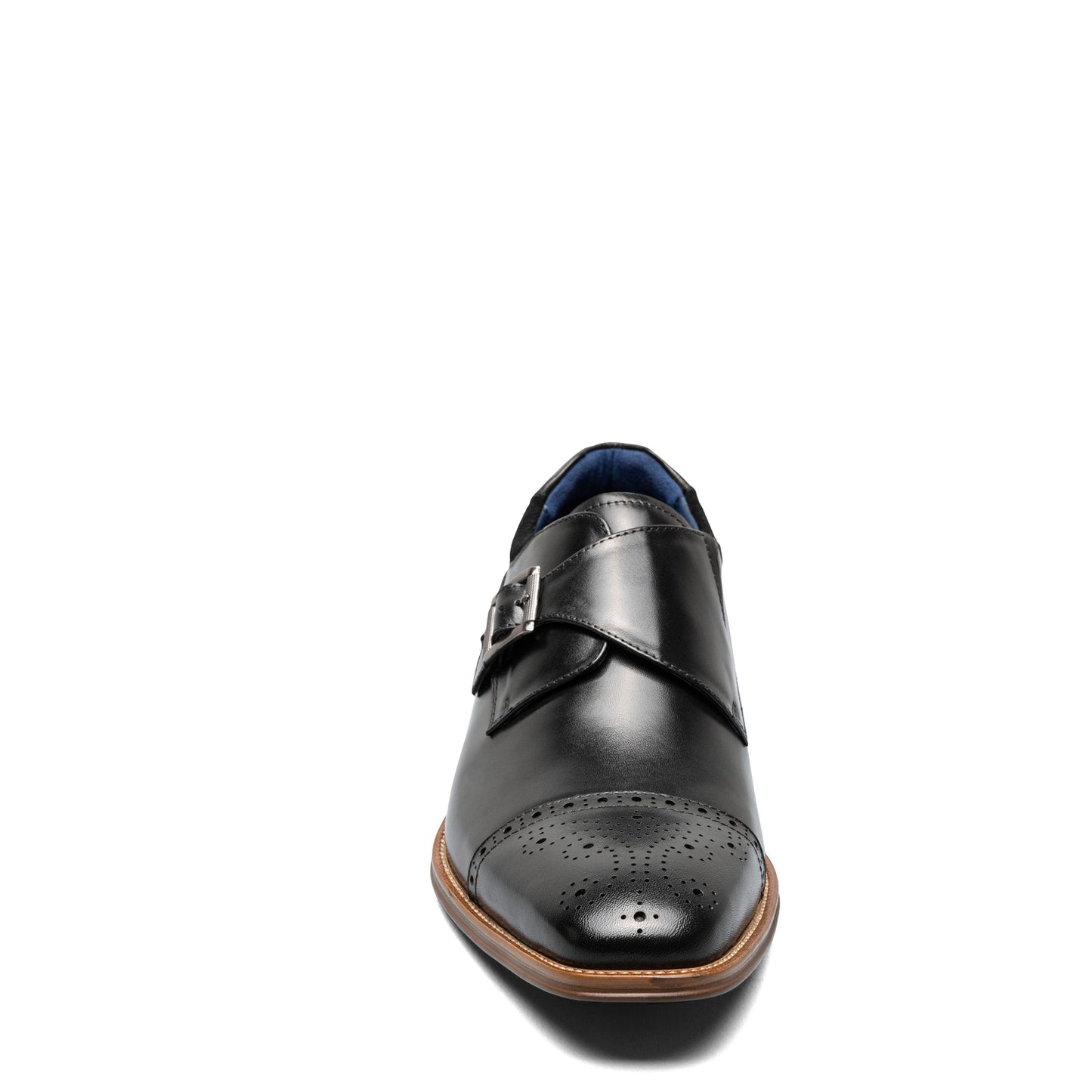 Peltz Shoes Men's Stacy Adams Mathis Cap Toe Monk Strap Black 25540-001