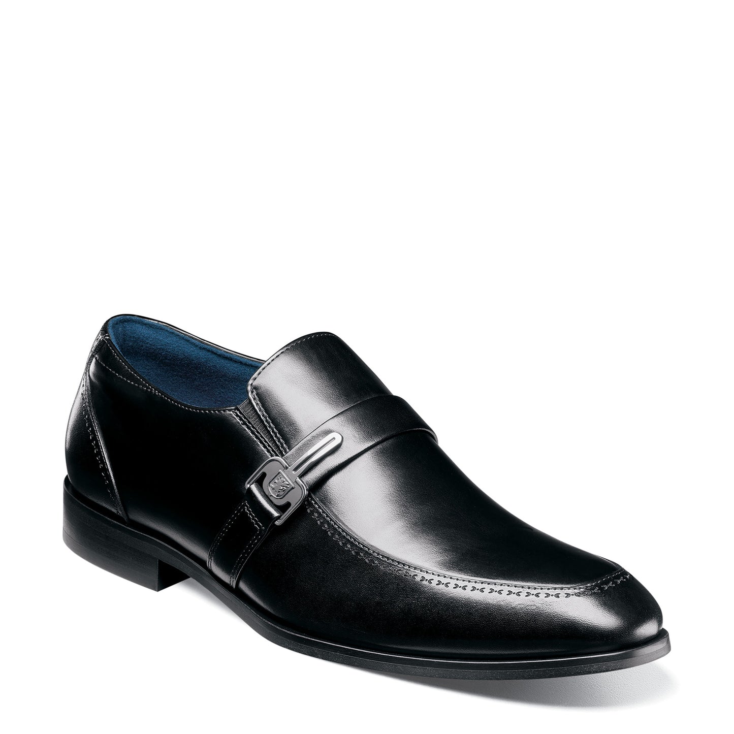 Peltz Shoes Men's Stacy Adams Buckley Moc Toe Loafer Black 25636-001