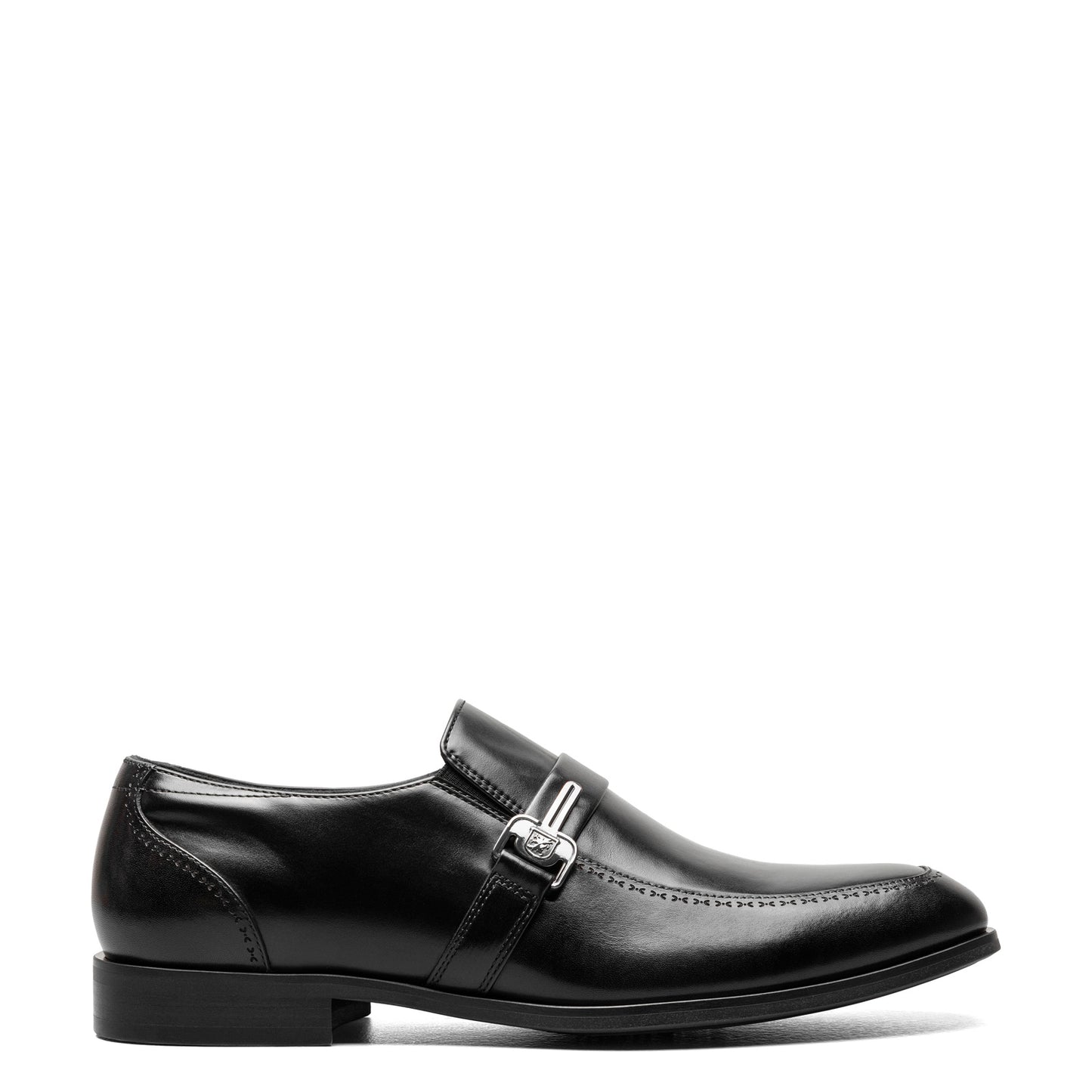 Peltz Shoes Men's Stacy Adams Buckley Moc Toe Loafer Black 25636-001