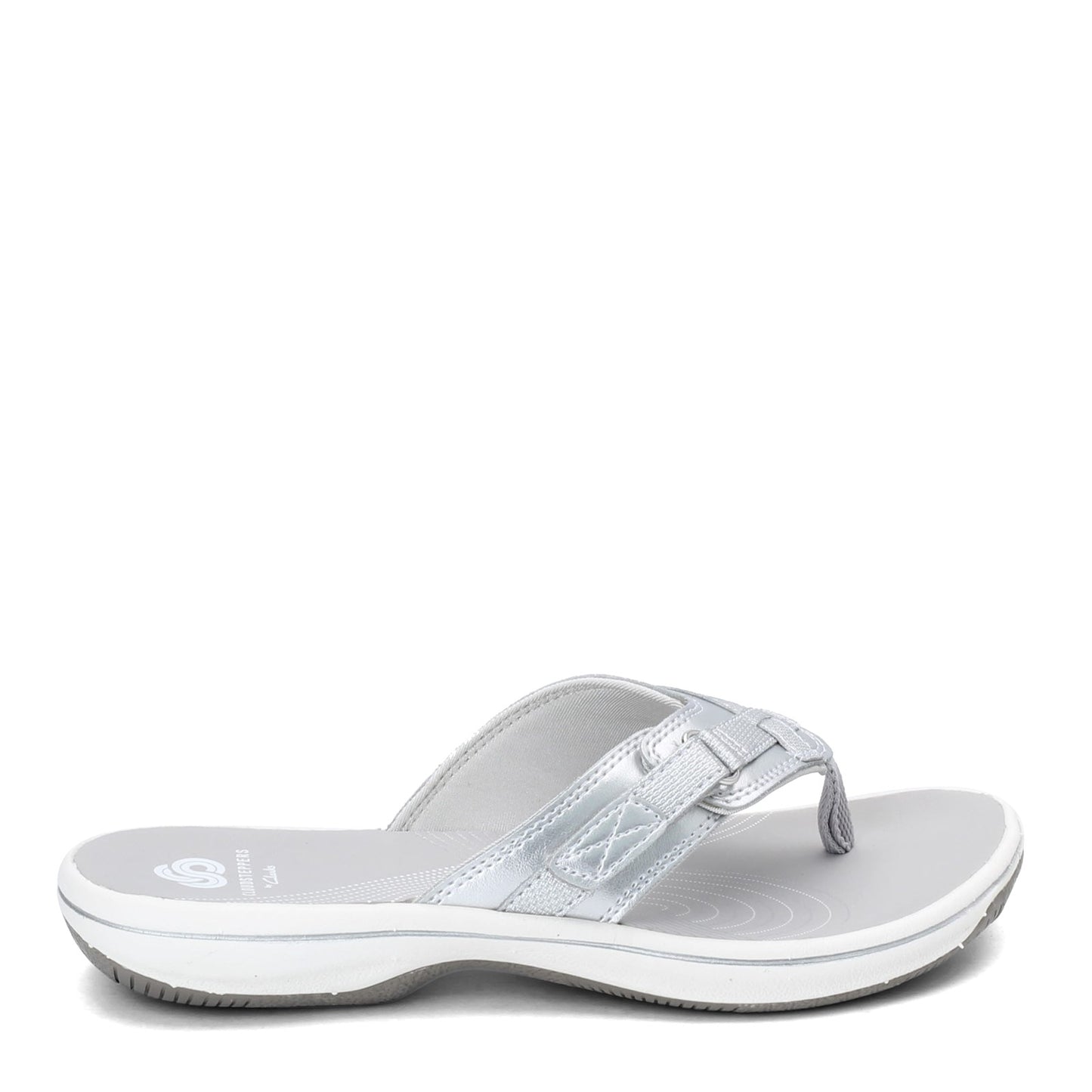 Peltz Shoes Women's Clarks Breeze Sea Sandal SILVER 26126502