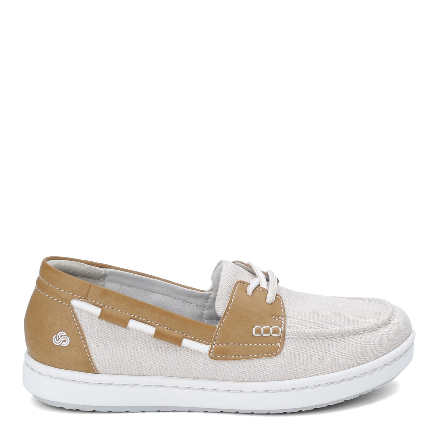 Peltz Shoes Women's Clarks Step Glow Lite Boat Shoe WHITE 26141492