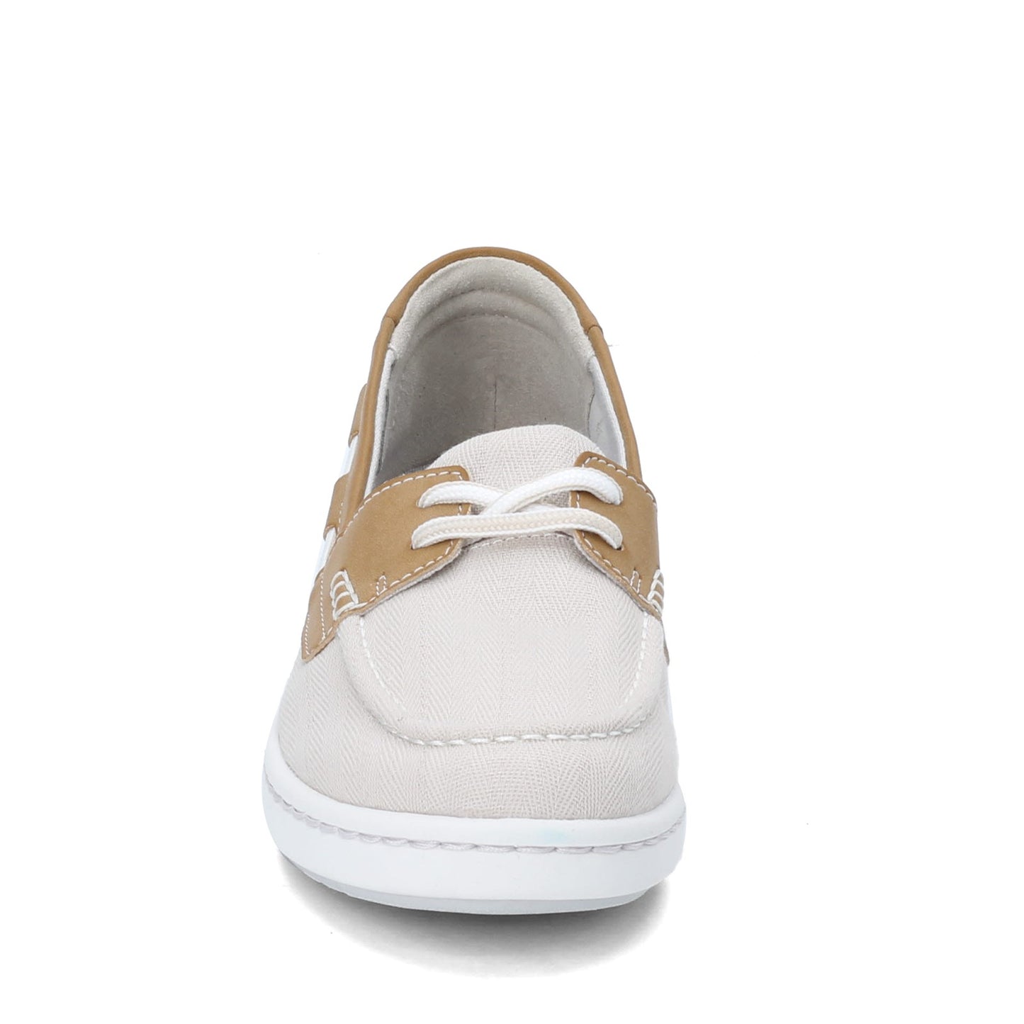 Peltz Shoes Women's Clarks Step Glow Lite Boat Shoe WHITE 26141492