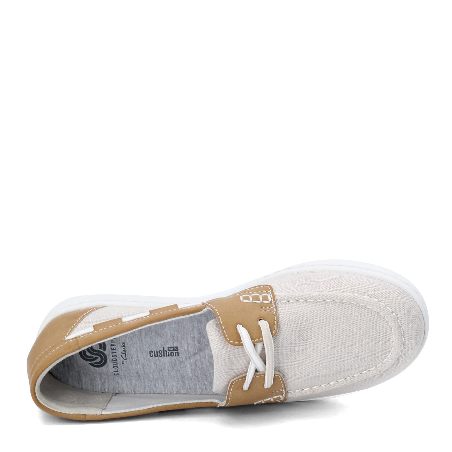 Peltz Shoes Women's Clarks Step Glow Lite Boat Shoe WHITE 26141492