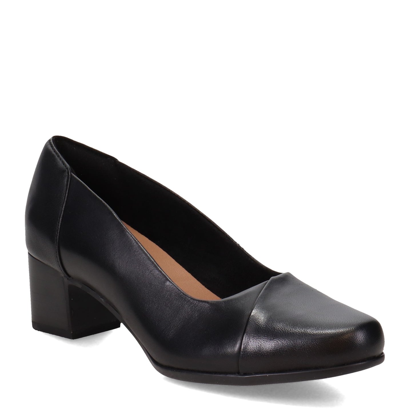 Peltz Shoes Women's Clarks Un Damson Step Pump BLACK 26144567