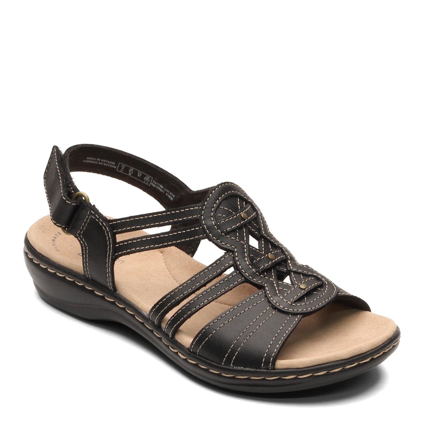 Peltz Shoes Women's Clarks Leisa Janna Sandal BLACK 26147655
