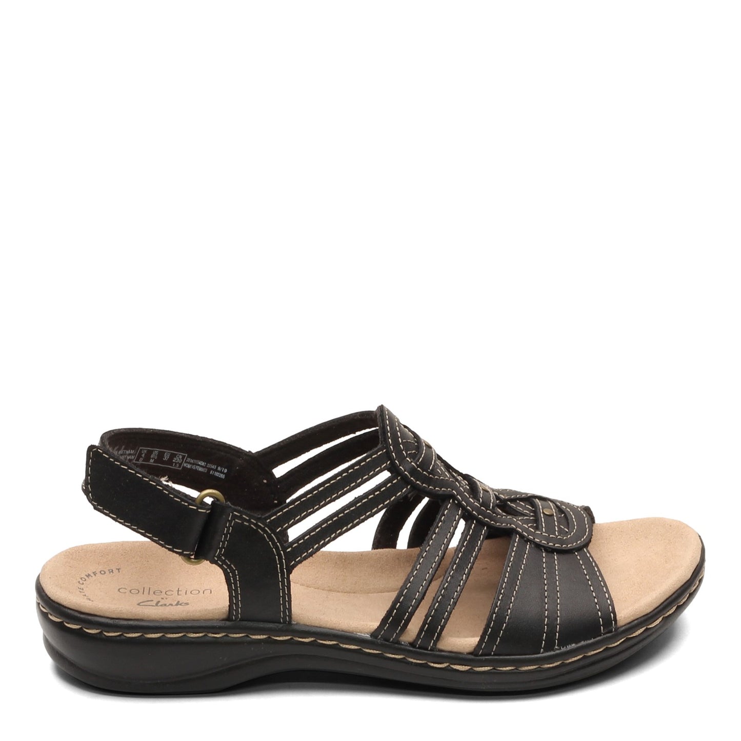 Peltz Shoes Women's Clarks Leisa Janna Sandal BLACK 26147655