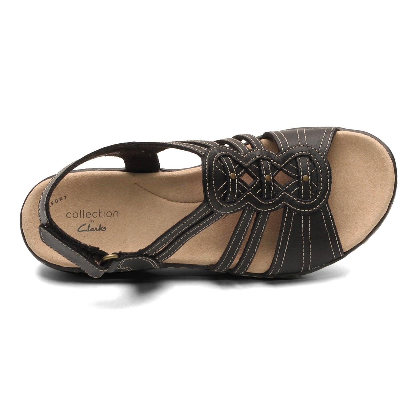 Peltz Shoes Women's Clarks Leisa Janna Sandal BLACK 26147655