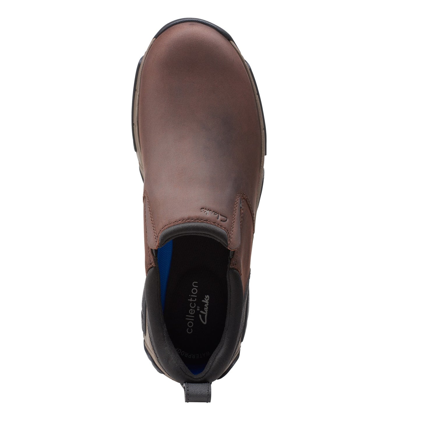 Peltz Shoes Men's Clarks Grove Step Waterproof Slip-On BROWN 26153548