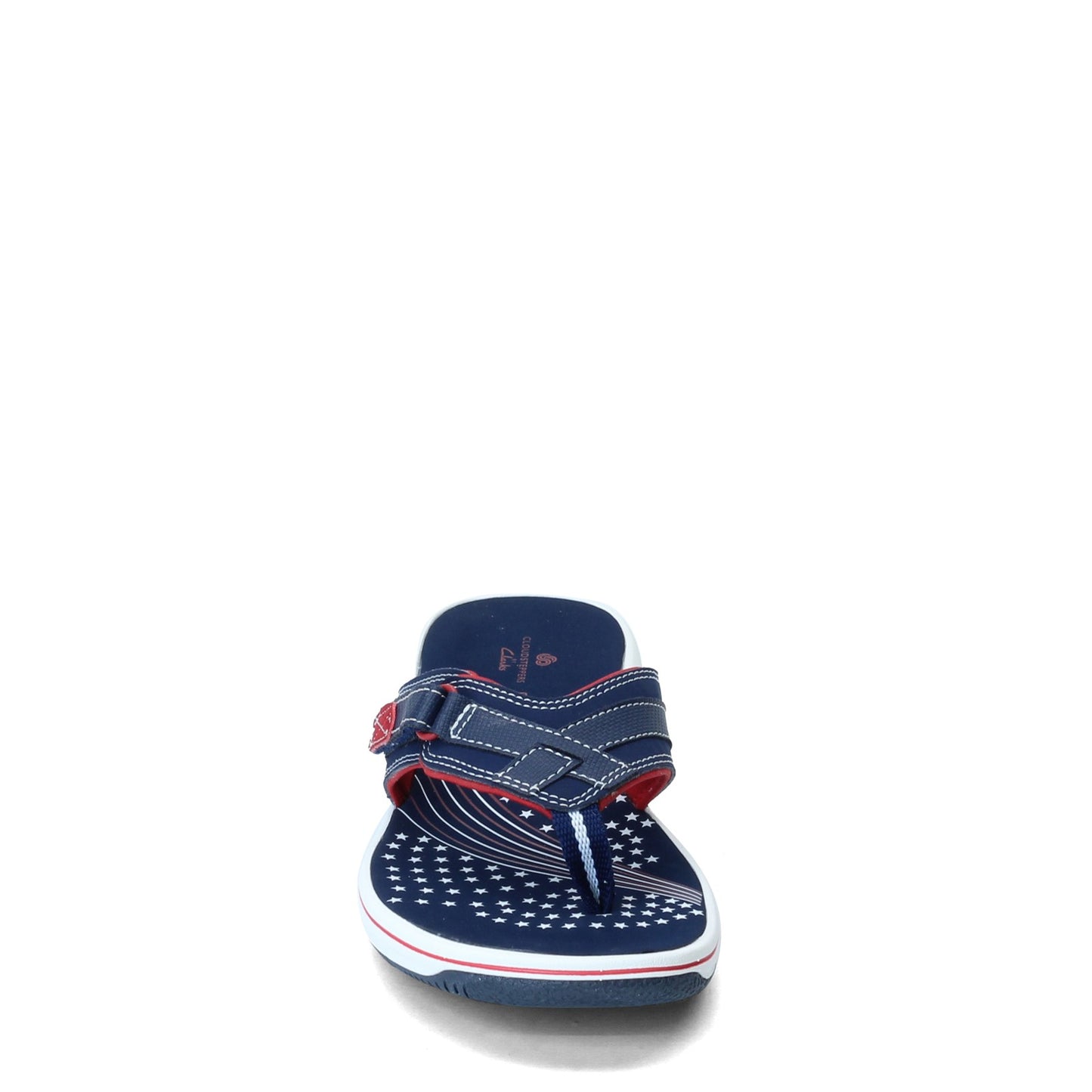 Peltz Shoes Women's Clarks Breeze Sea Sandal RED WHITE BLUE 26154124