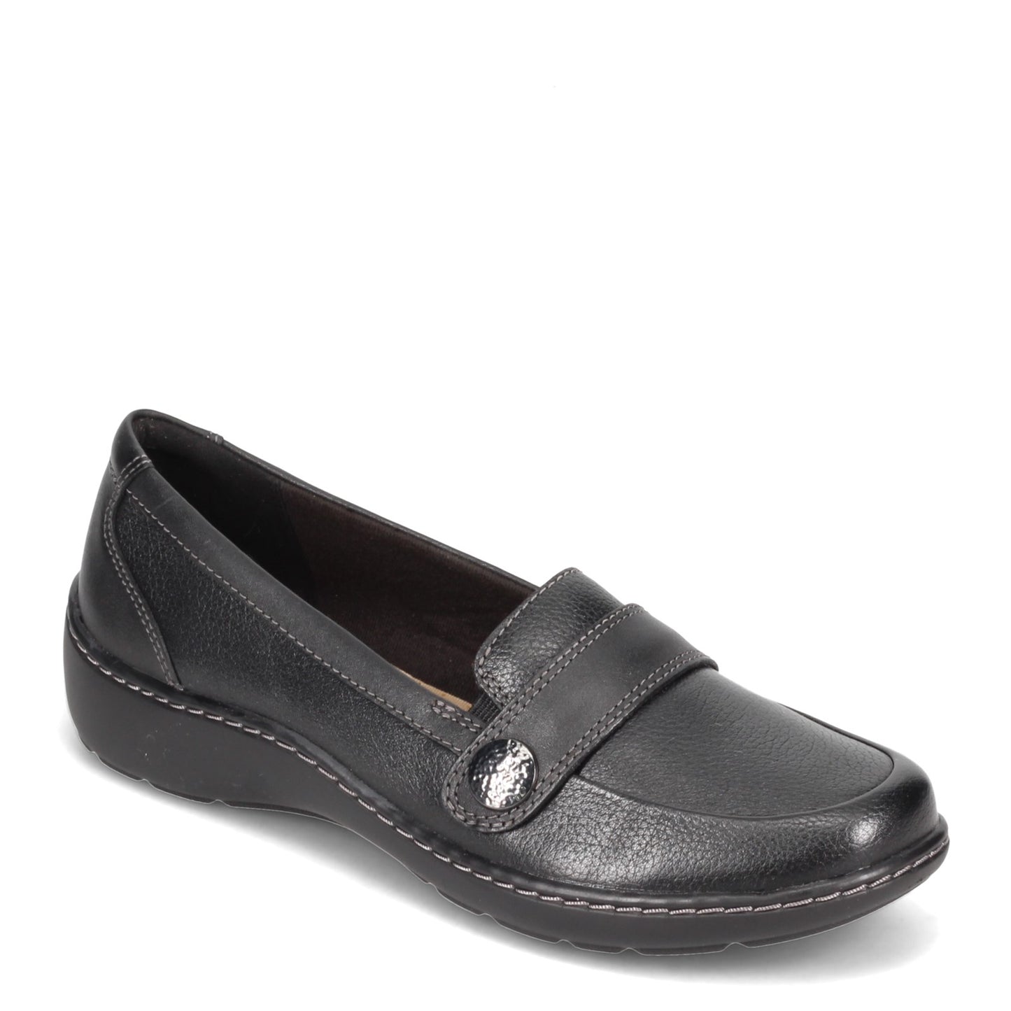 Peltz Shoes Women's Clarks Cora Daisy Slip-On BLACK 26155772