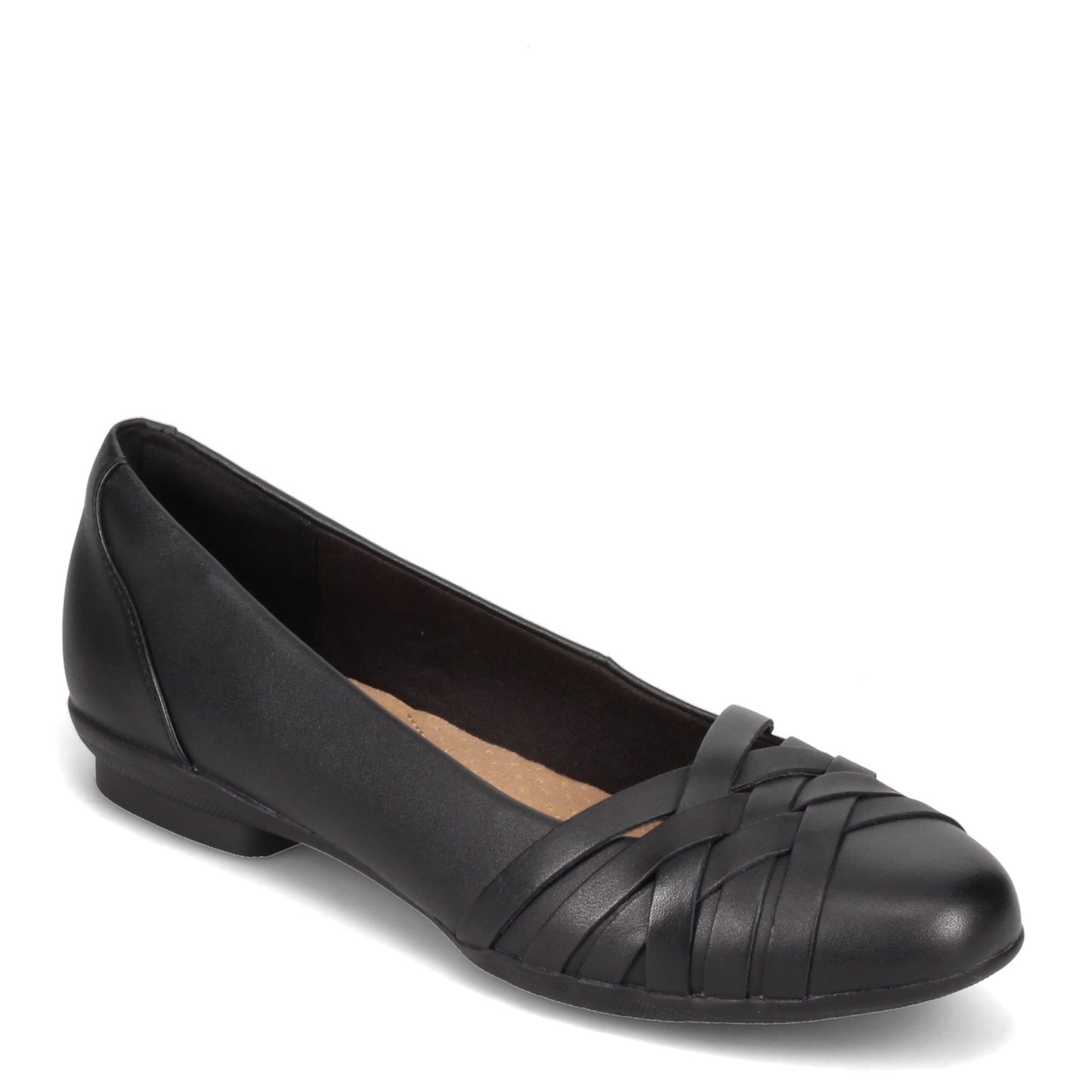 Peltz Shoes Women's Clarks Sara Clover Flat BLACK 26157698