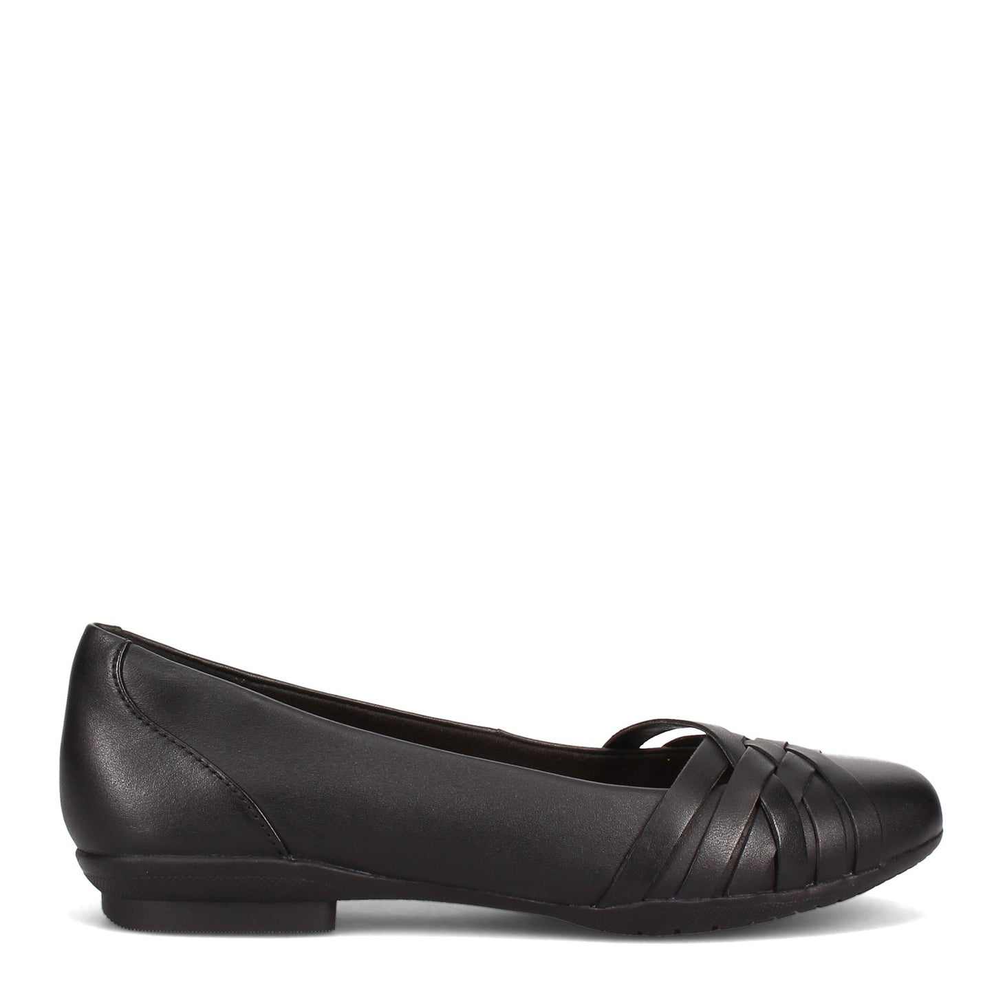 Peltz Shoes Women's Clarks Sara Clover Flat BLACK 26157698