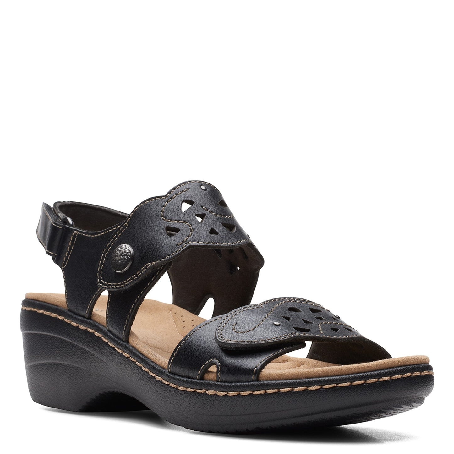 Peltz Shoes Women's Clarks Merliah Dove Sandal BLACK 26158252