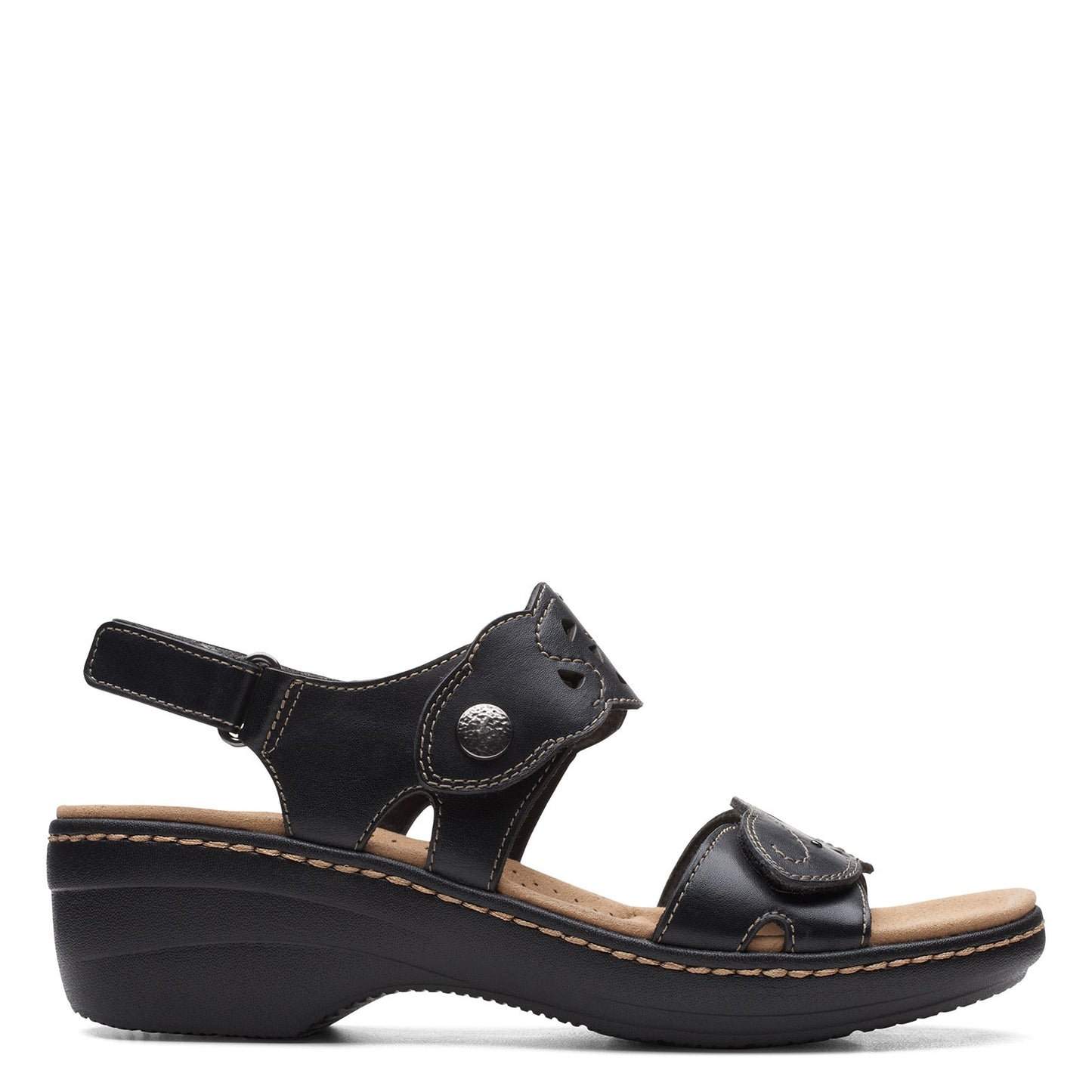 Peltz Shoes Women's Clarks Merliah Dove Sandal BLACK 26158252