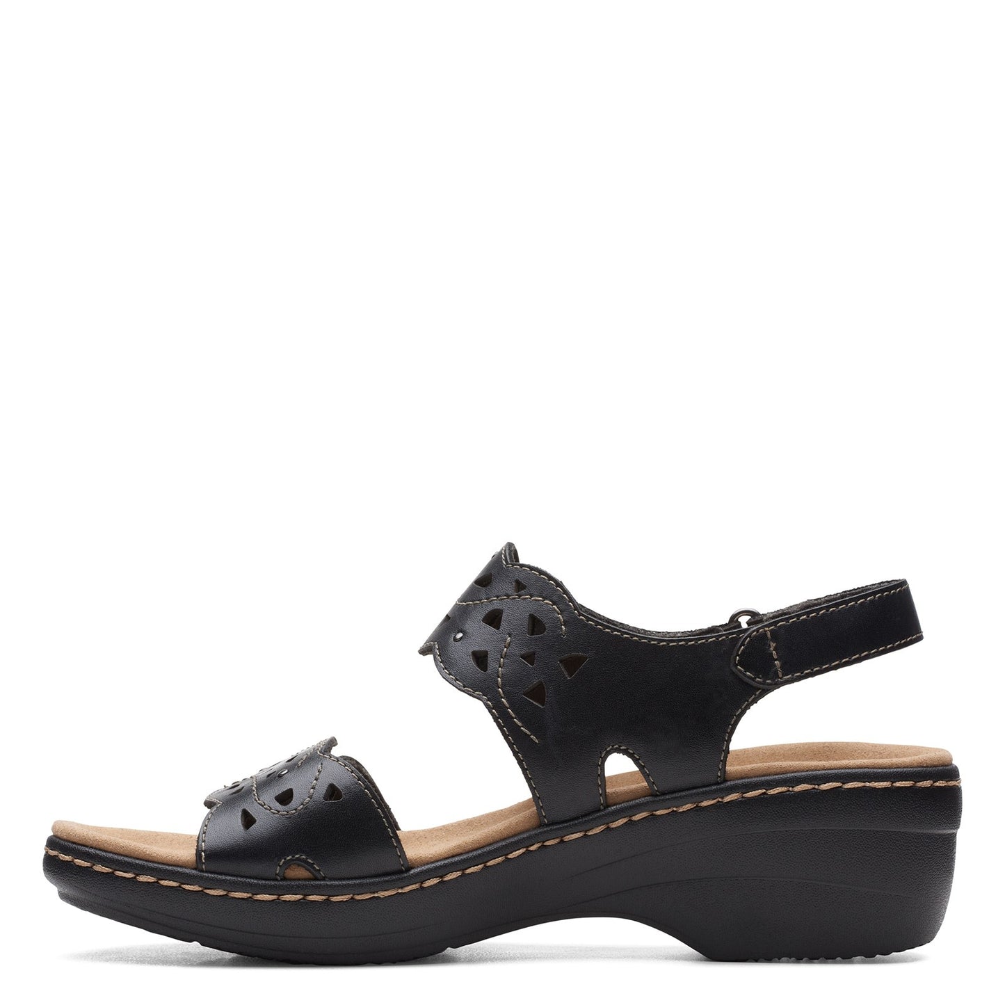 Peltz Shoes Women's Clarks Merliah Dove Sandal BLACK 26158252