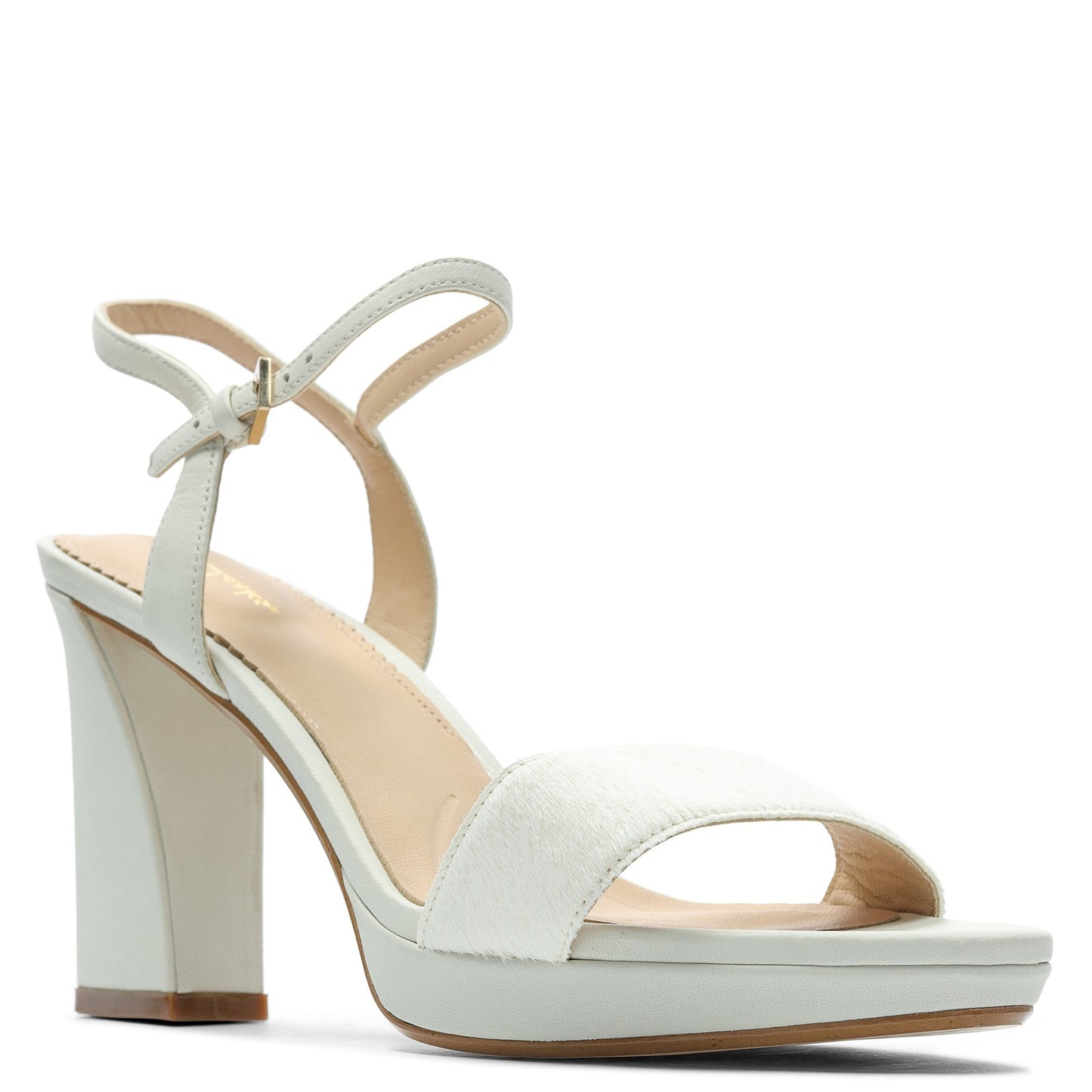 Peltz Shoes Women's Clarks Vista Strap Sandal WHITE 26158301