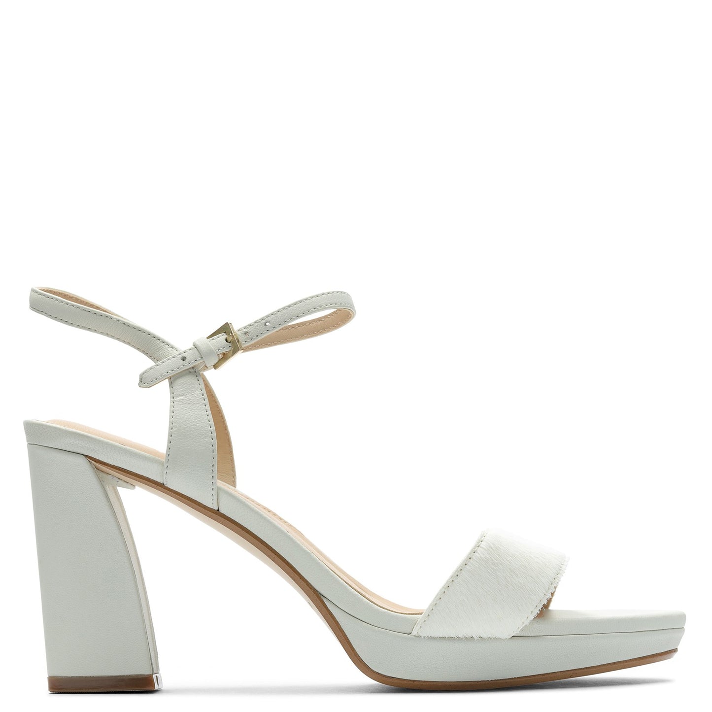 Peltz Shoes Women's Clarks Vista Strap Sandal WHITE 26158301