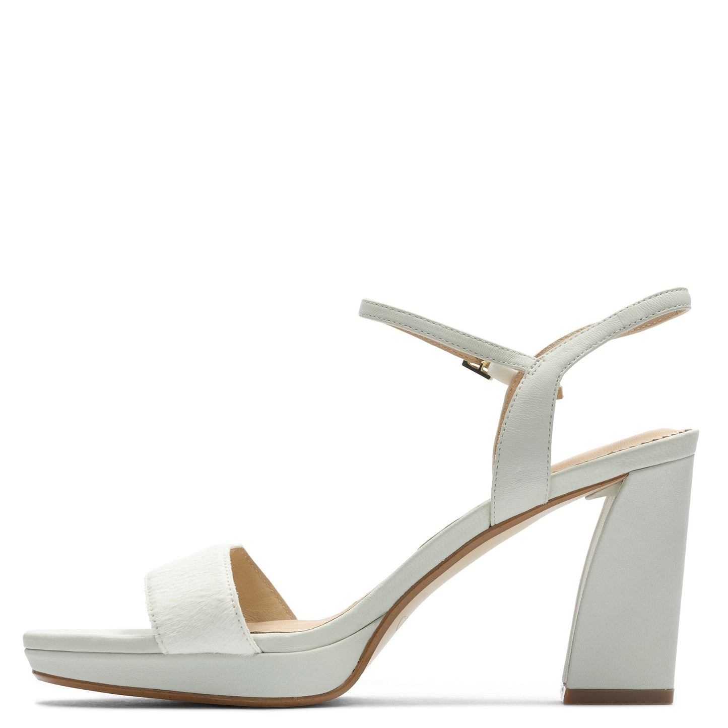 Peltz Shoes Women's Clarks Vista Strap Sandal WHITE 26158301