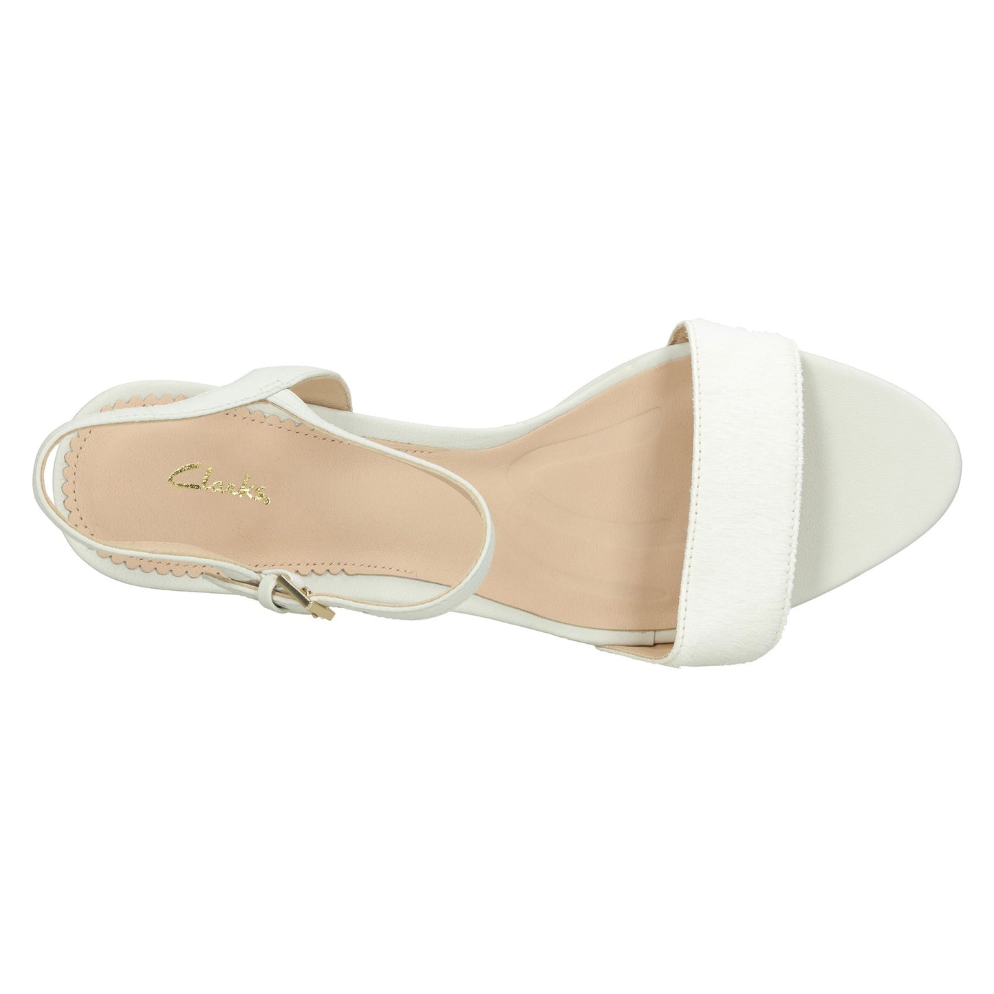 Peltz Shoes Women's Clarks Vista Strap Sandal WHITE 26158301