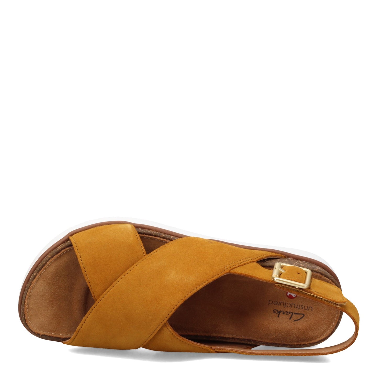 Peltz Shoes Women's Clarks Elayne Cross Sandal OCHRE 26159232