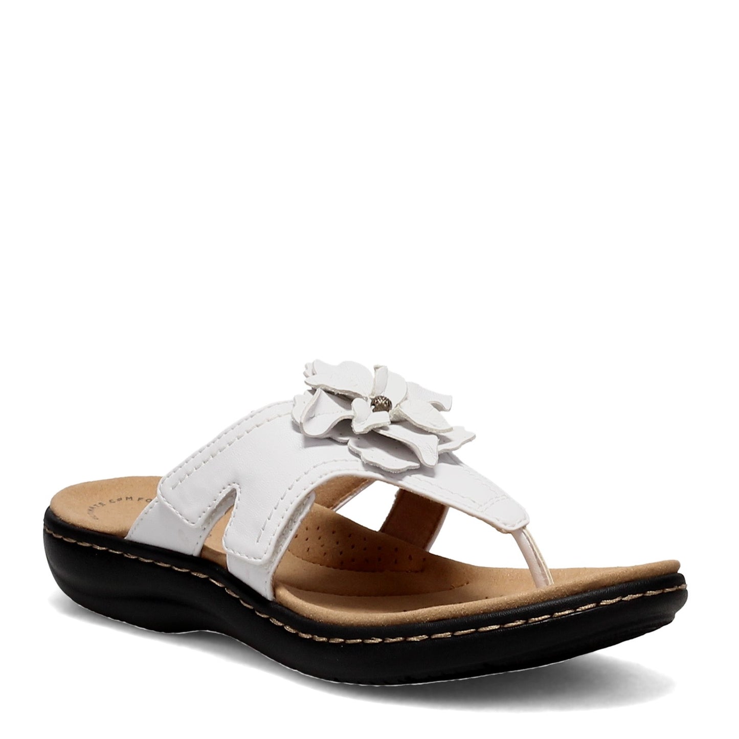Peltz Shoes Women's Clarks Laurieann Gema Sandal WHITE 26159318