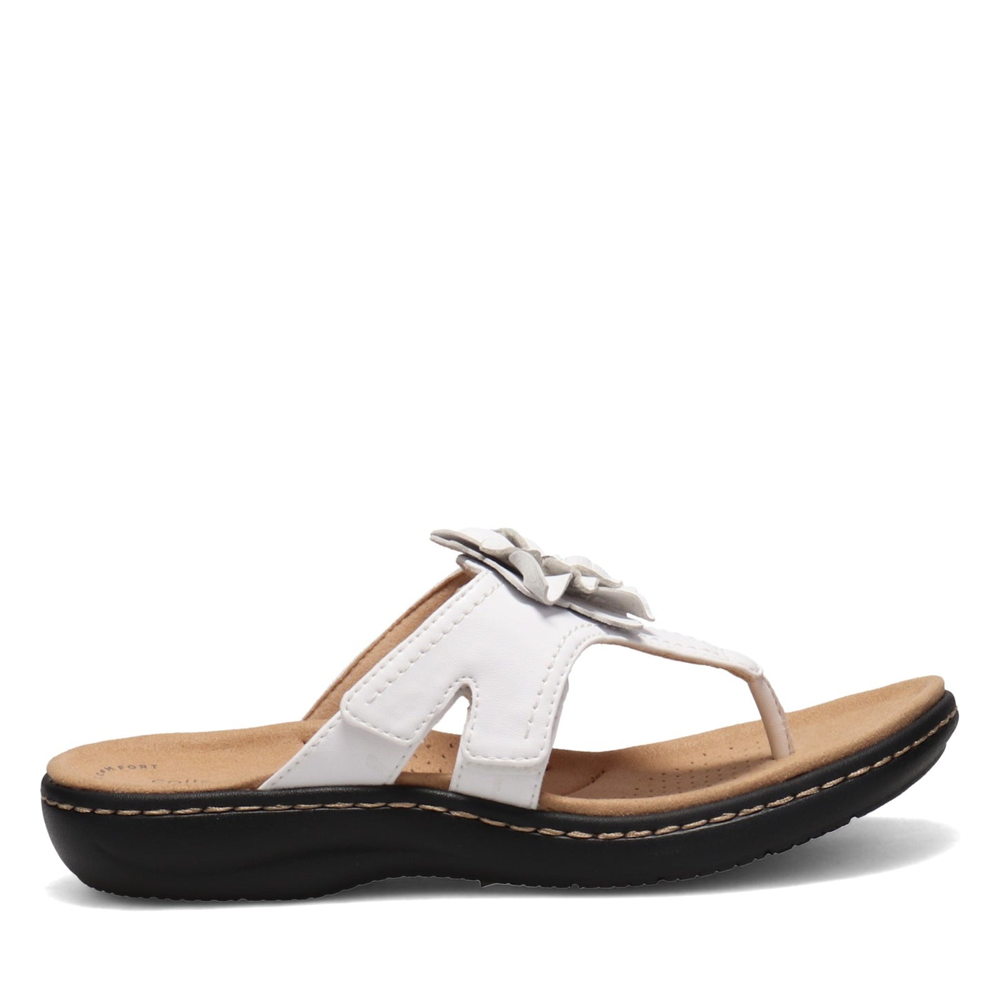 Peltz Shoes Women's Clarks Laurieann Gema Sandal WHITE 26159318