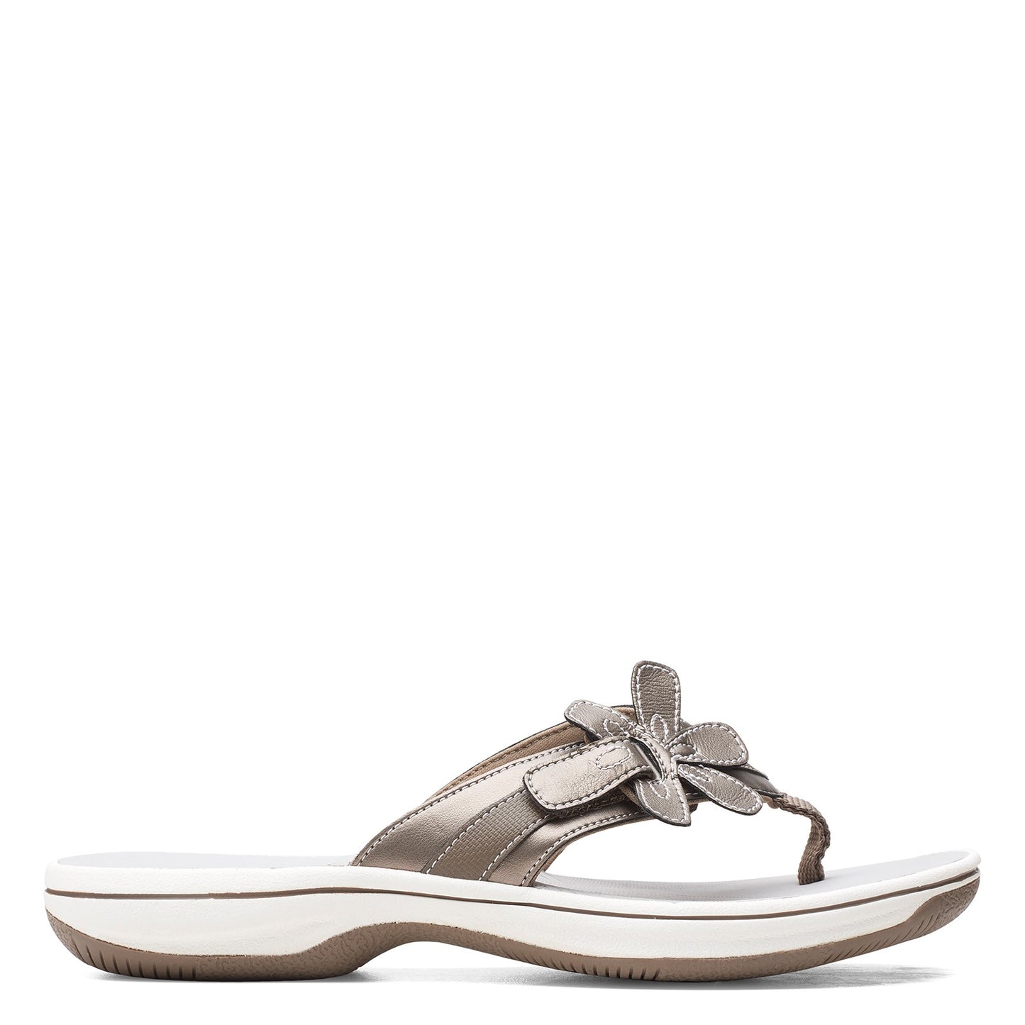 Peltz Shoes Women's Clarks Brinkley Flora Sandal PEWTER 26159855