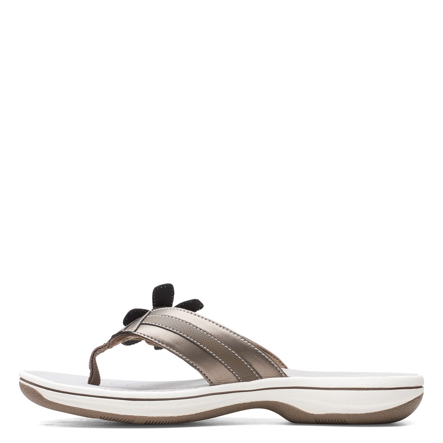 Peltz Shoes Women's Clarks Brinkley Flora Sandal PEWTER 26159855
