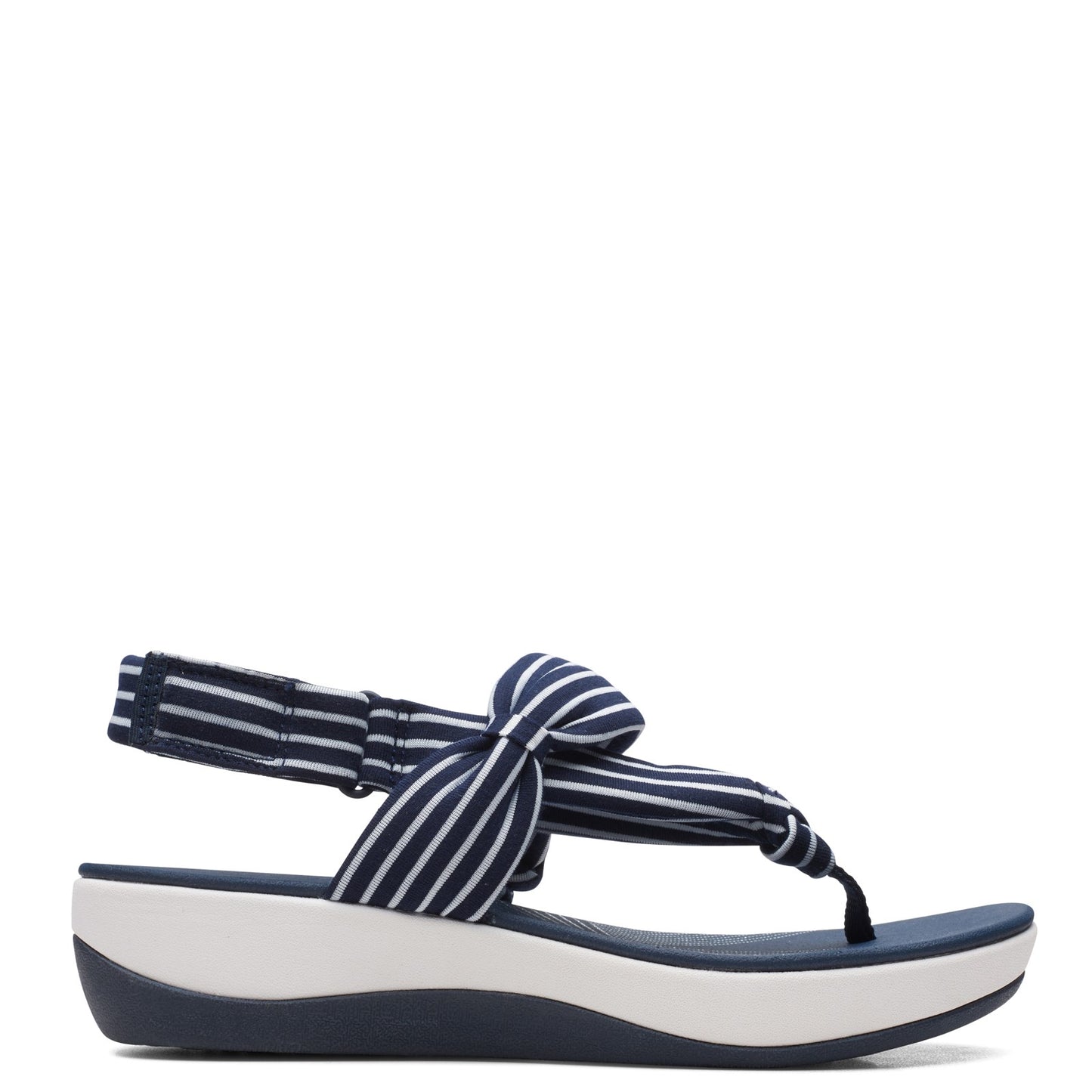 Peltz Shoes Women's Clarks Arla Nicole Sandal NAVY WHITE 26161069