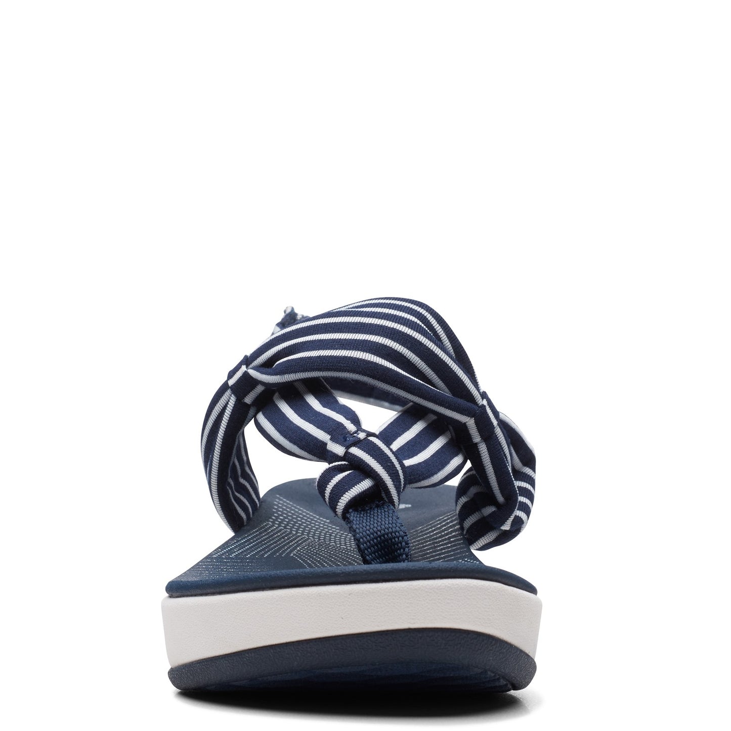Peltz Shoes Women's Clarks Arla Nicole Sandal NAVY WHITE 26161069