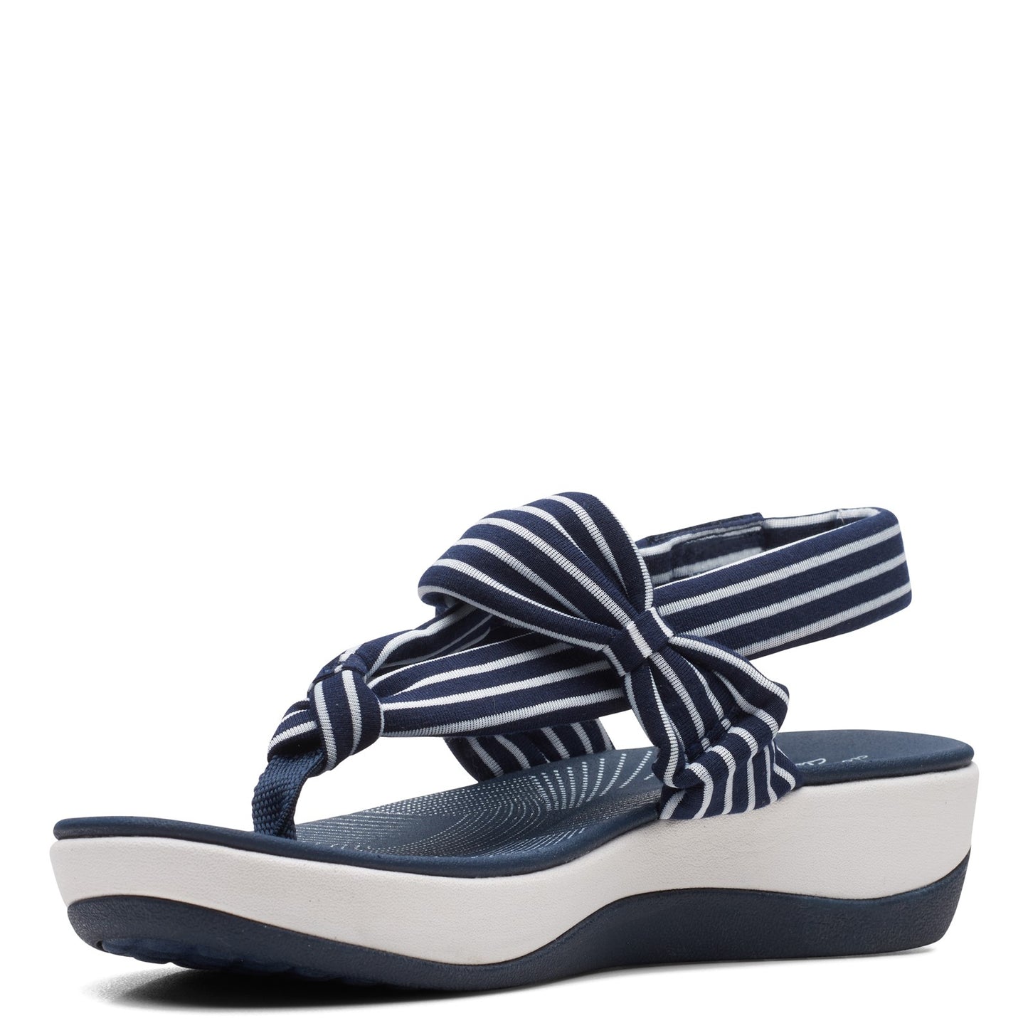 Peltz Shoes Women's Clarks Arla Nicole Sandal NAVY WHITE 26161069