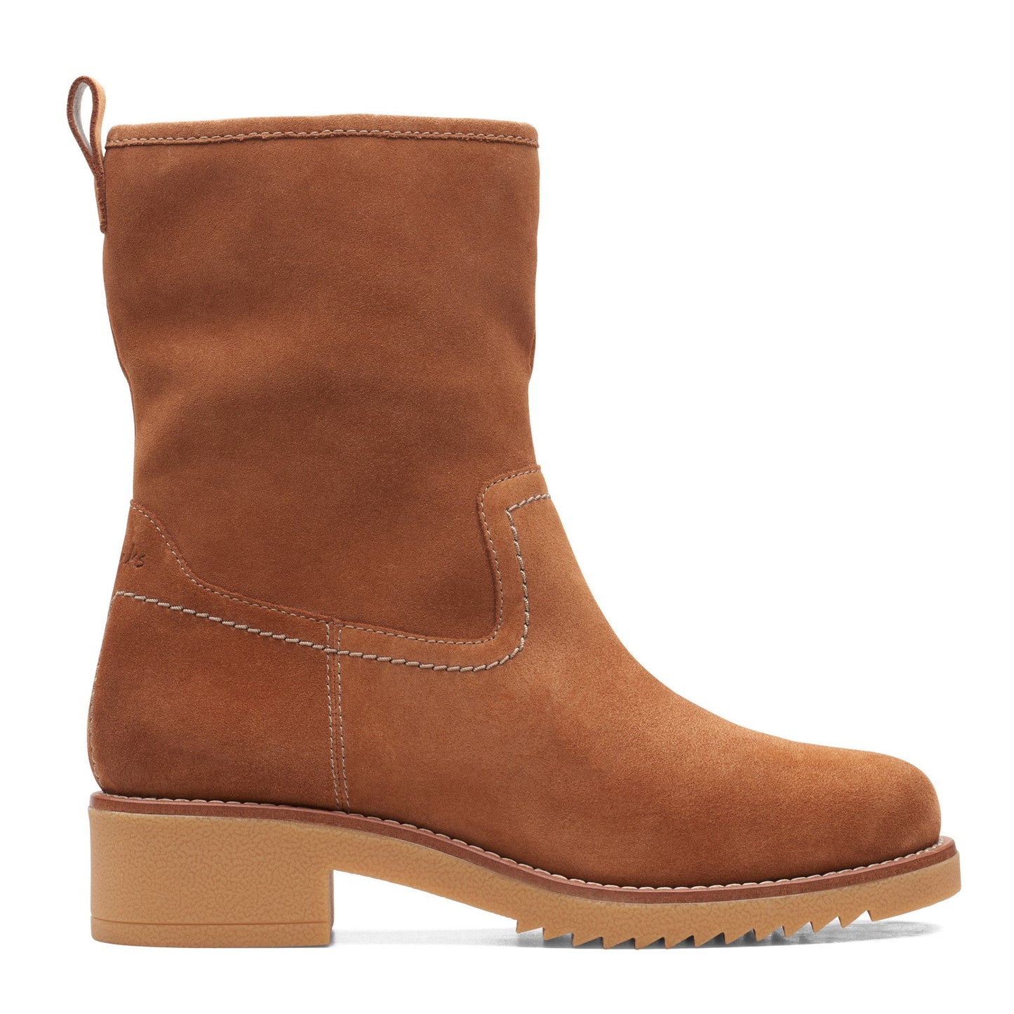 Peltz Shoes Women's Clarks Eden Mid Hi Boot TAN SUEDE 26161549