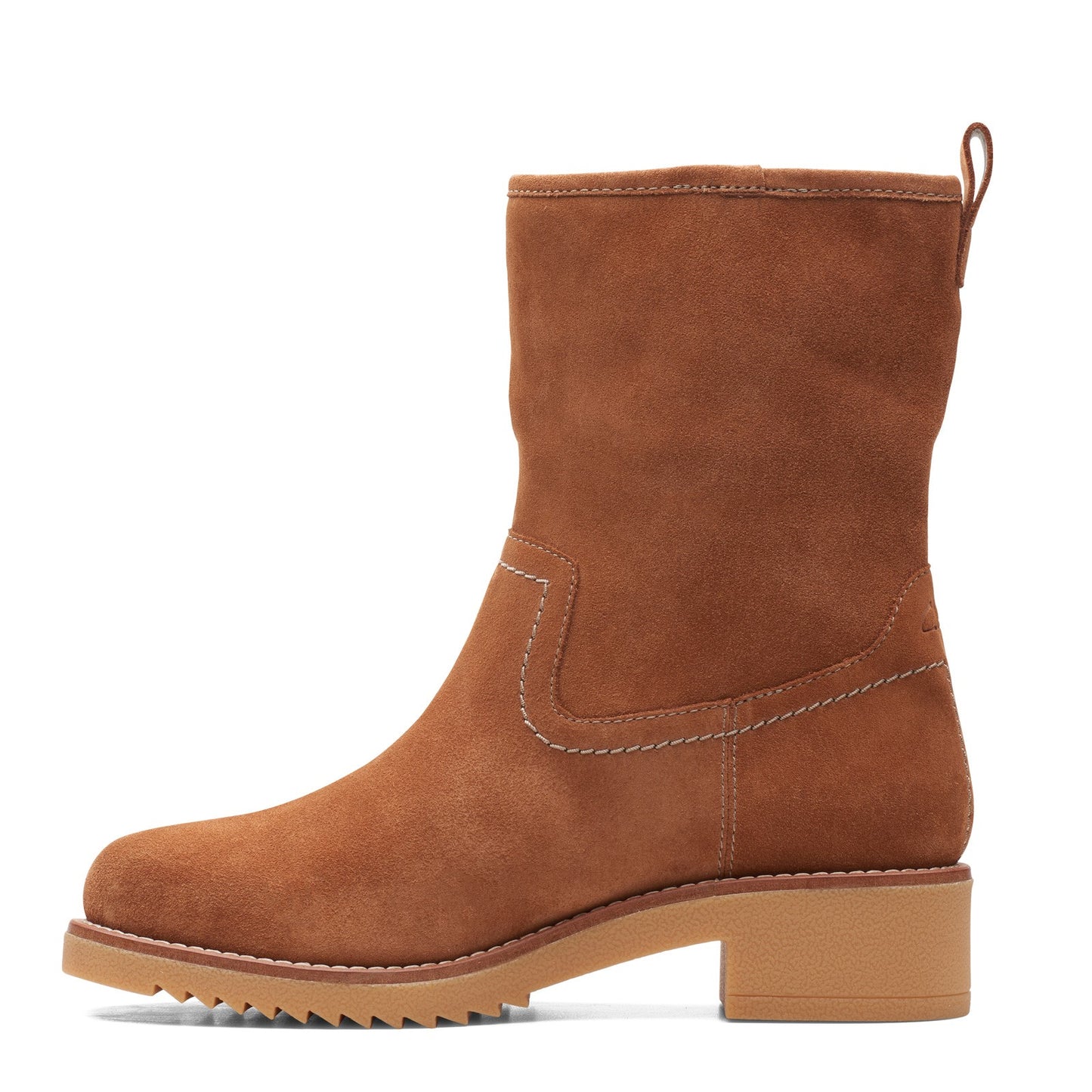 Peltz Shoes Women's Clarks Eden Mid Hi Boot TAN SUEDE 26161549