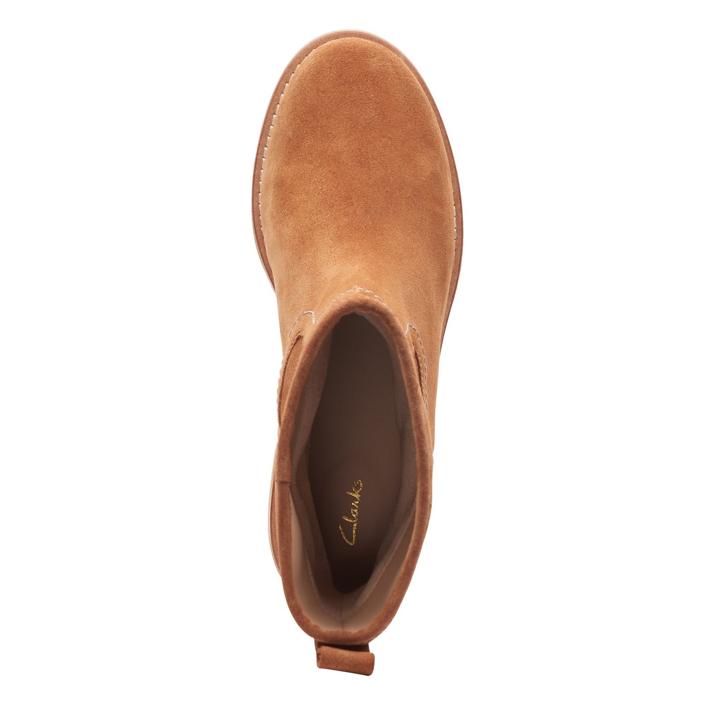 Peltz Shoes Women's Clarks Eden Mid Hi Boot TAN SUEDE 26161549