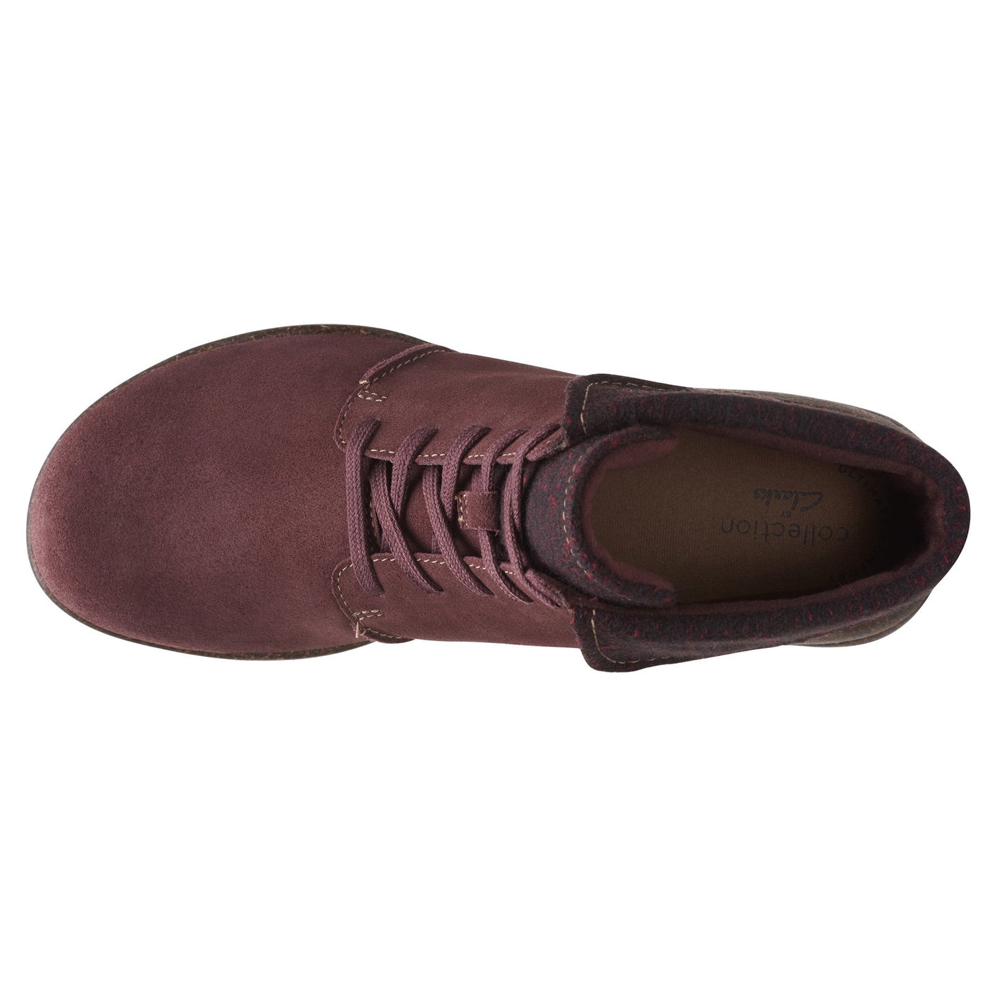 Peltz Shoes Women's Clarks Roseville Lace Boot BURGUNDY SUEDE 26161998