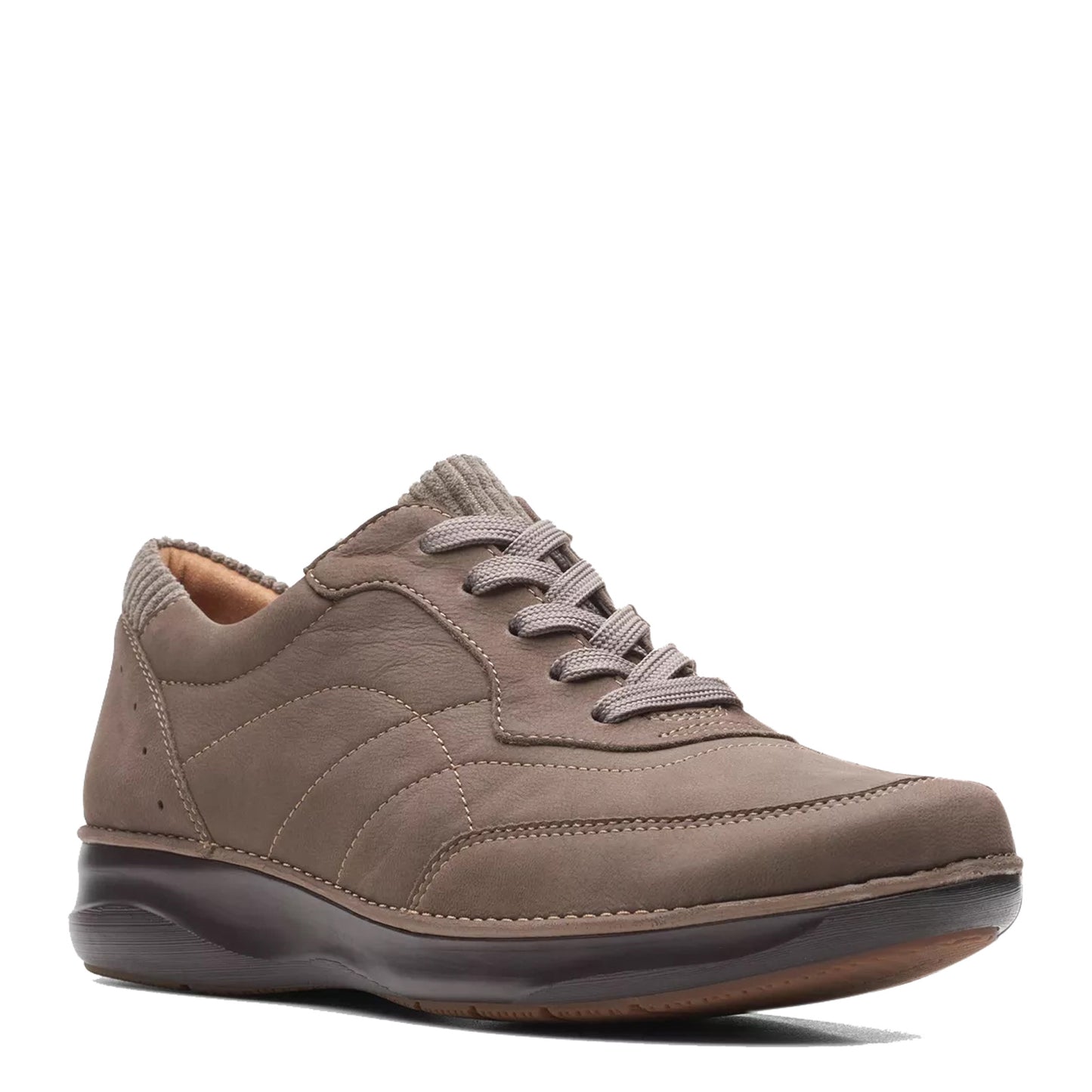 Peltz Shoes Women's Clarks Appley Tie Sneaker TAUPE 26162050