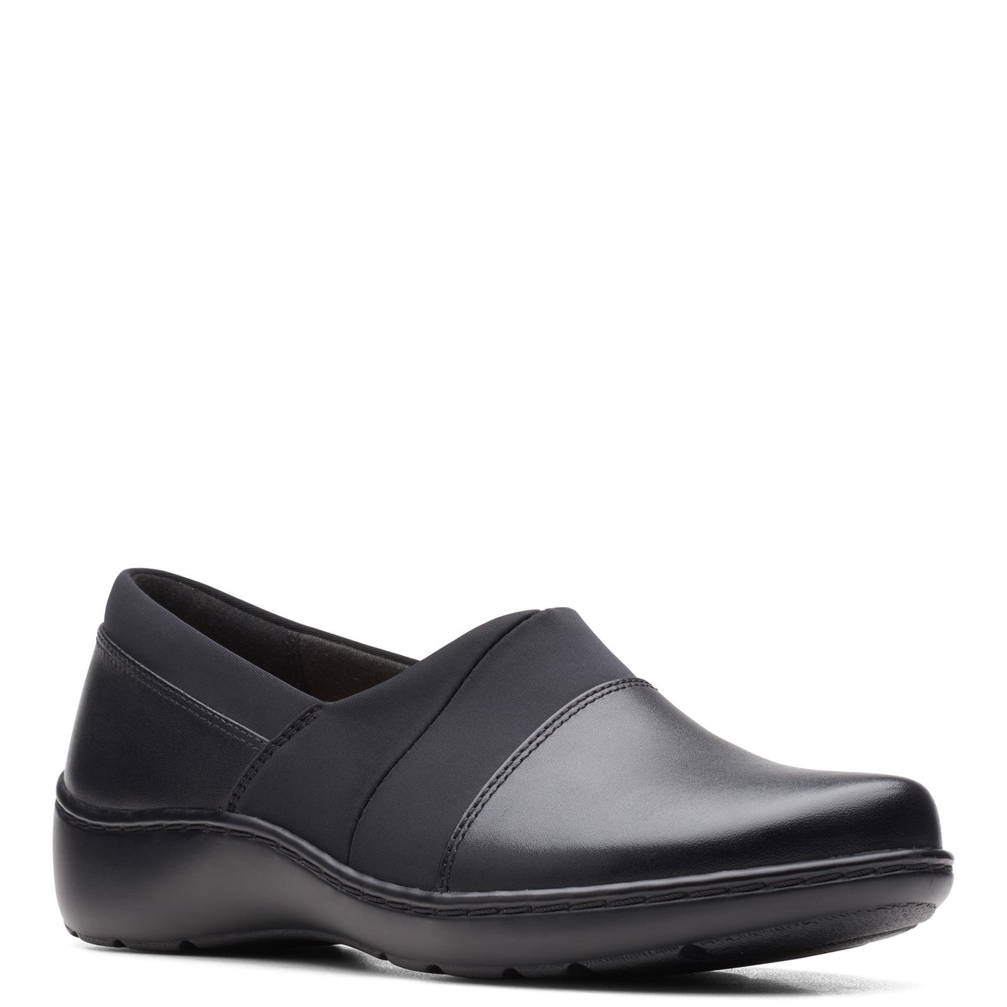Peltz Shoes Women's Clarks Cora Heather Slip-On BLACK MIX 26163212